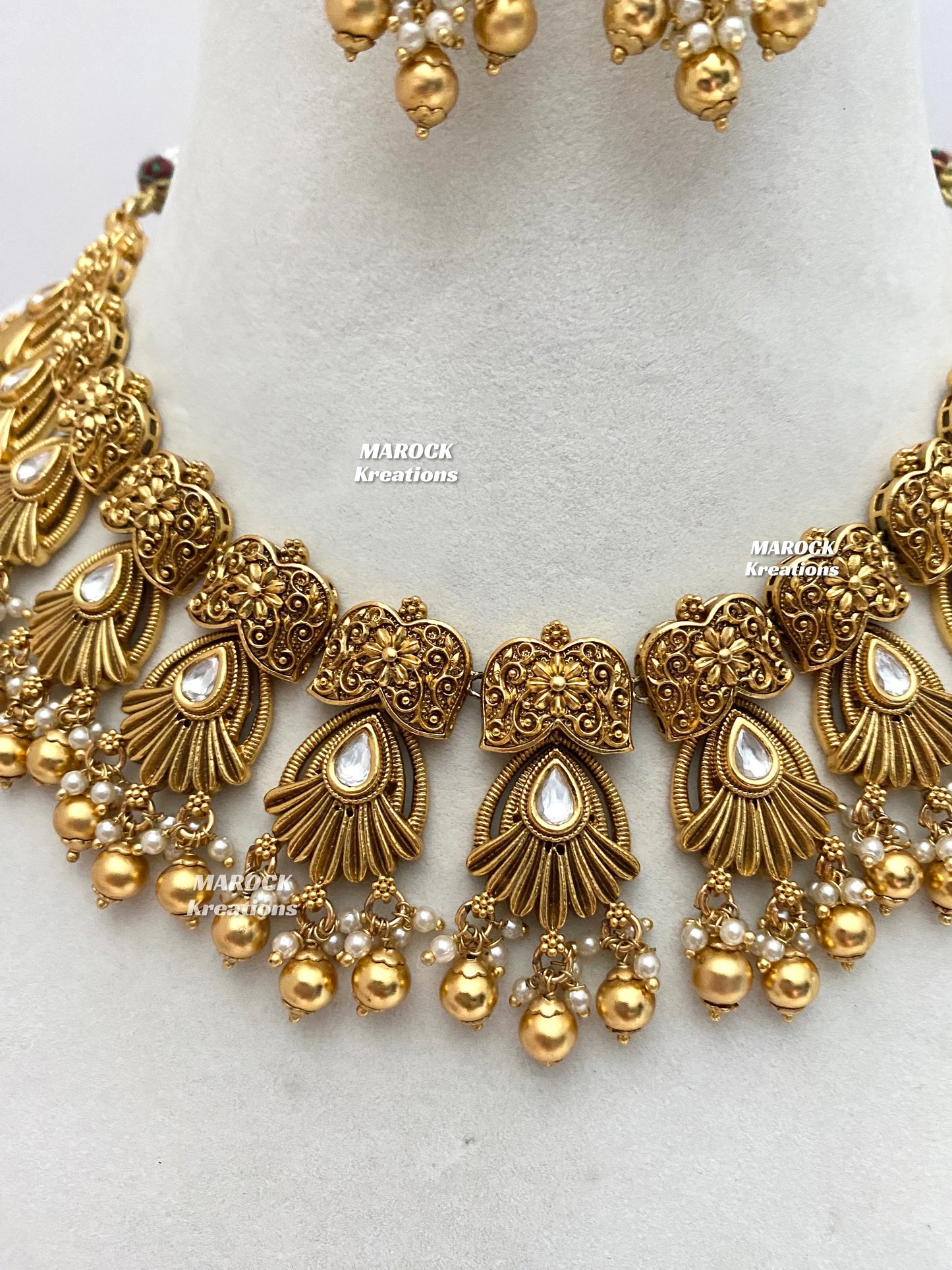 Rakul Premium Quality Gold plated Kundan Necklace set