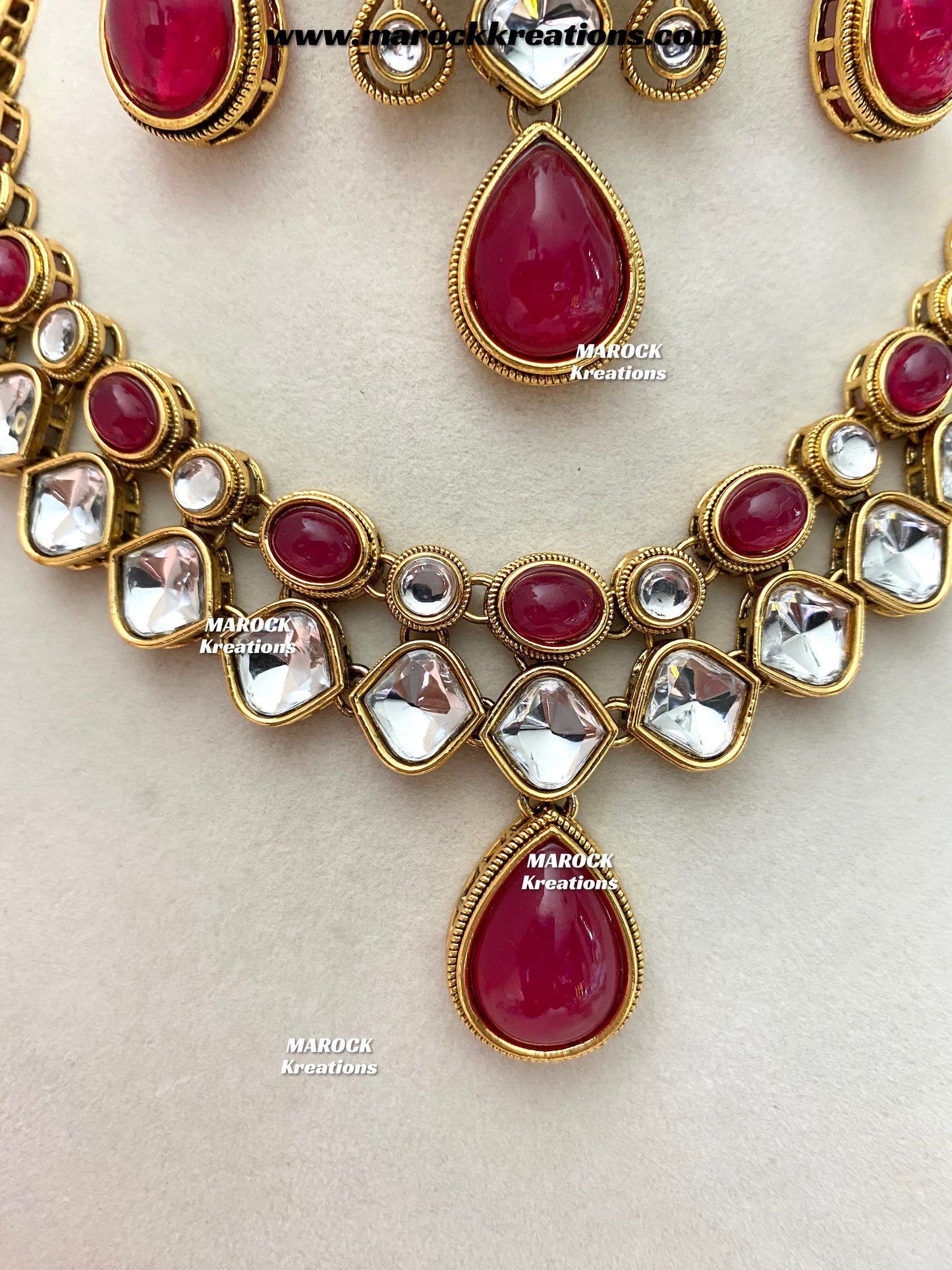 Romana Premium Quality Kundan Statement Necklace set