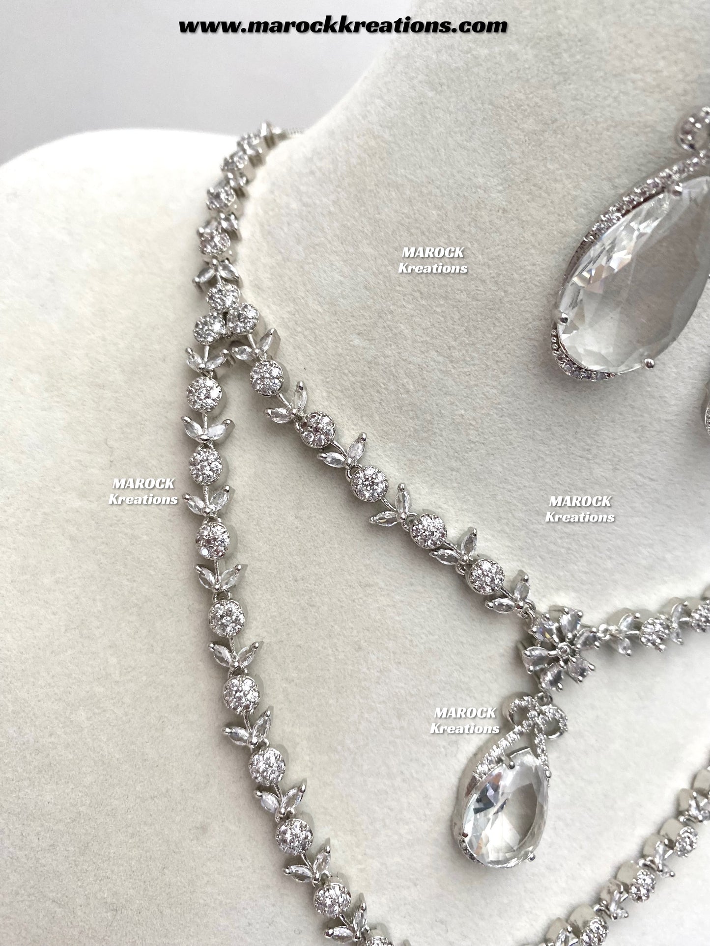 Lauren Silver American Diamond Necklace set