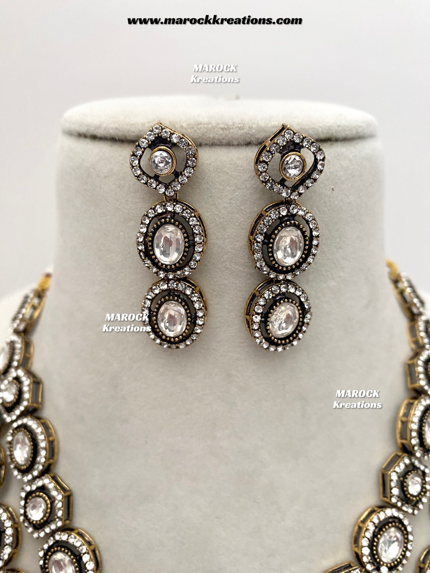 Sheenam Victorian Kundan Double layer Necklace set