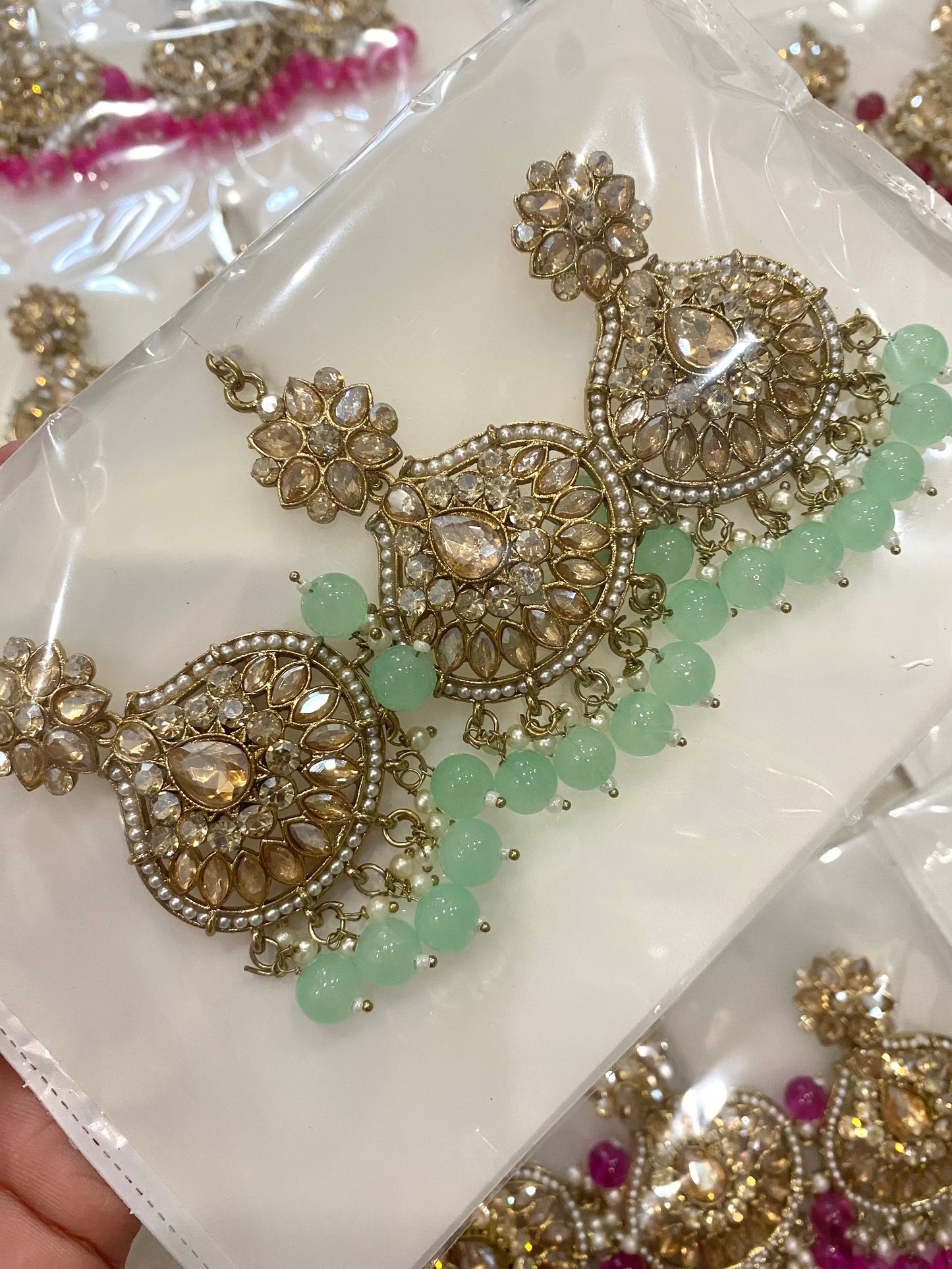 Polki Earrings and tikka set