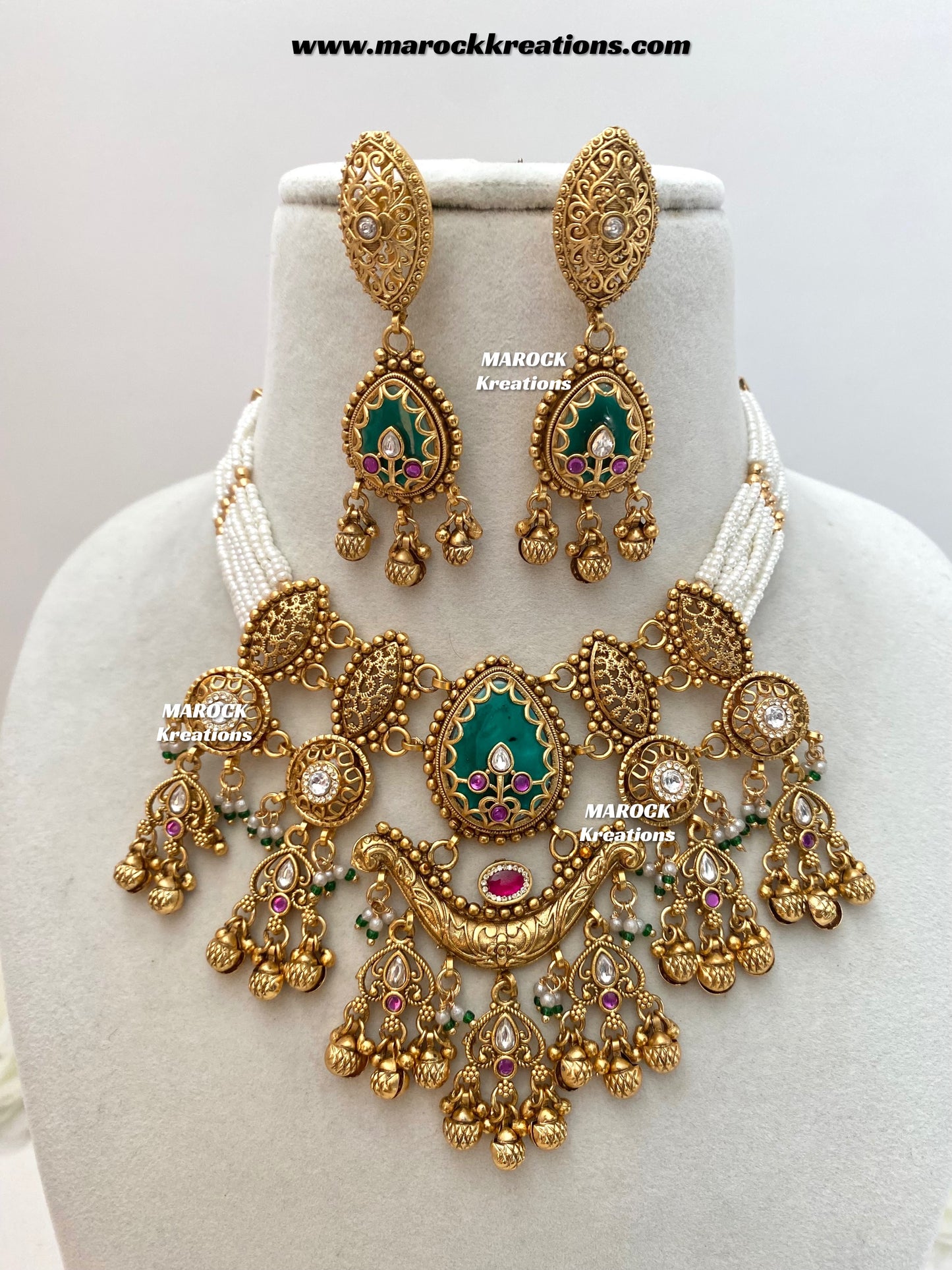 Rimal Premium Quality exclusive Gold Plated heritage necklace set