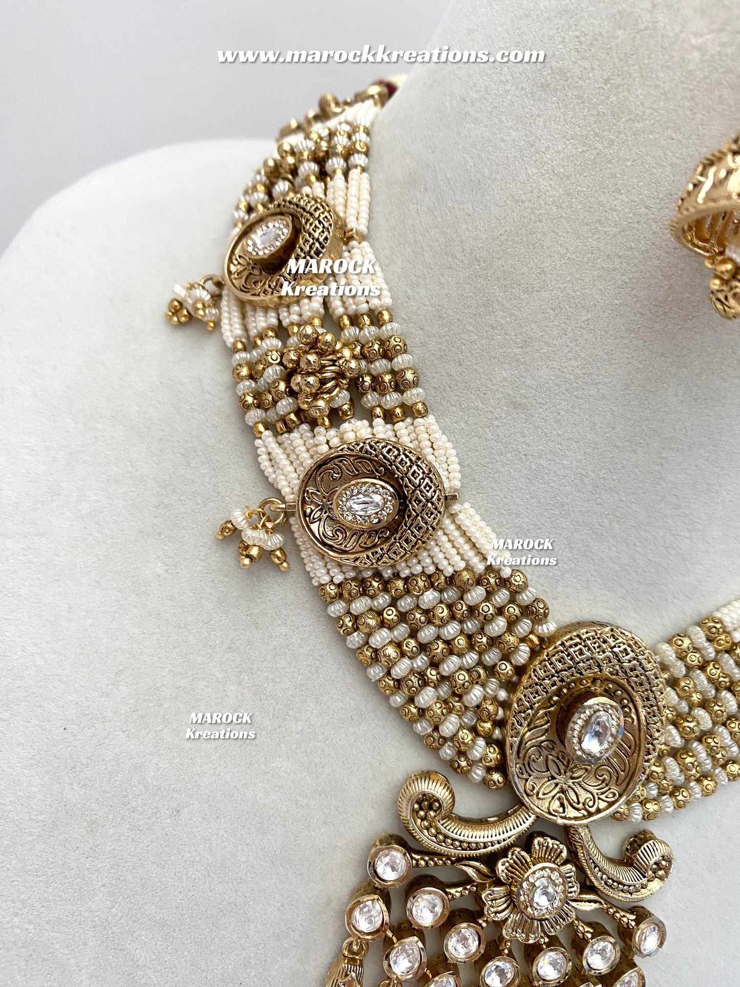 Arifa Premium Quality Gold Plated Rajwadi Necklace set