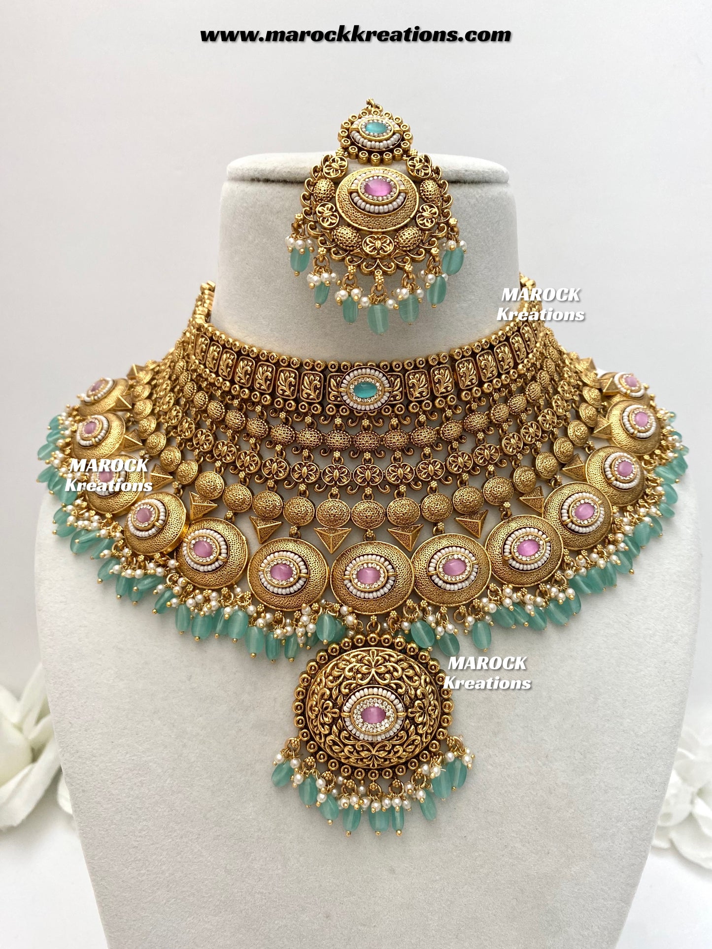 Aastha Premium Quality Gold Plated Bridal set