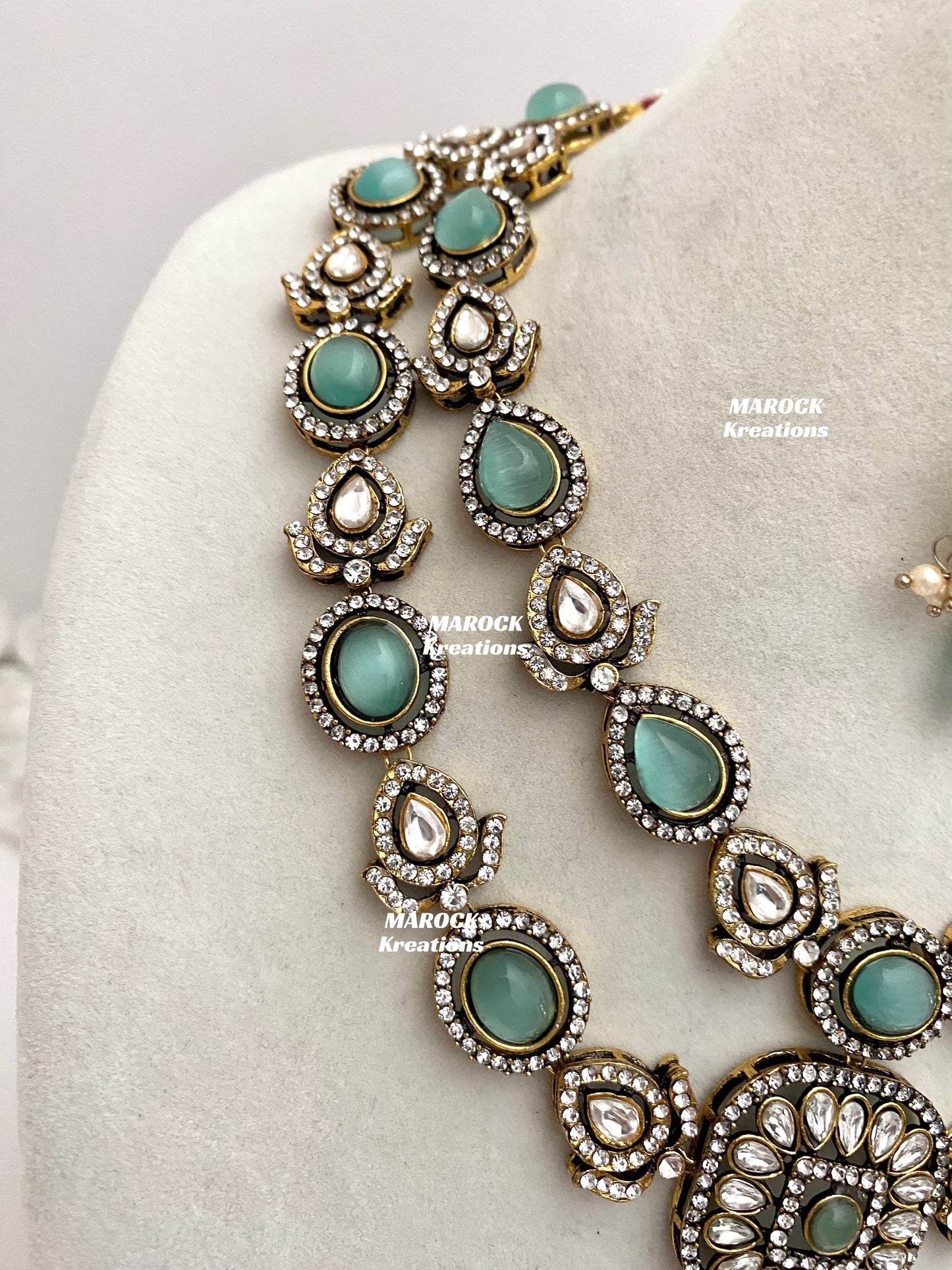 Hanali Victorian Kundan Statement Necklace set