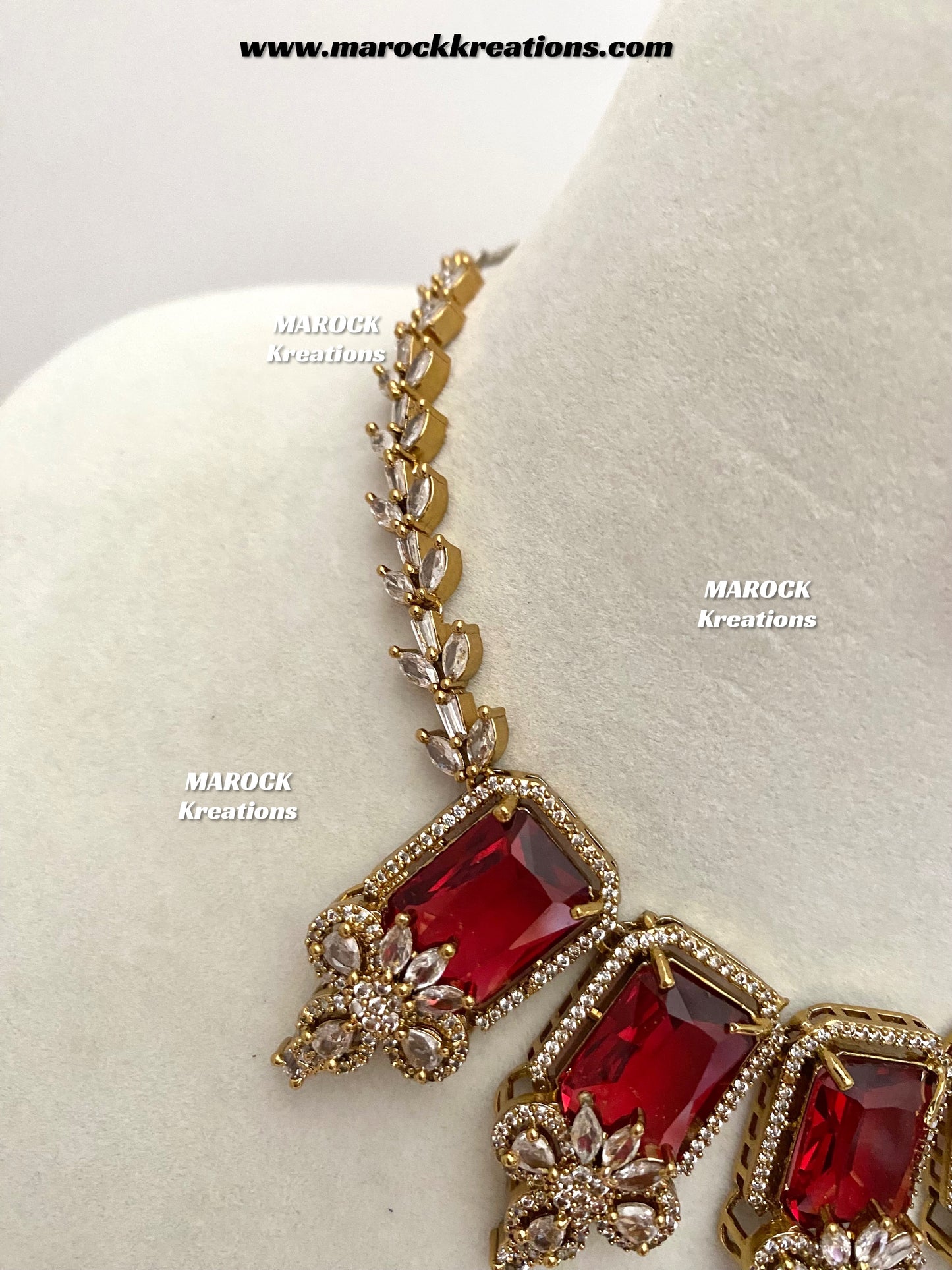 Vikita Antique Gold American diamond Statement Necklace set