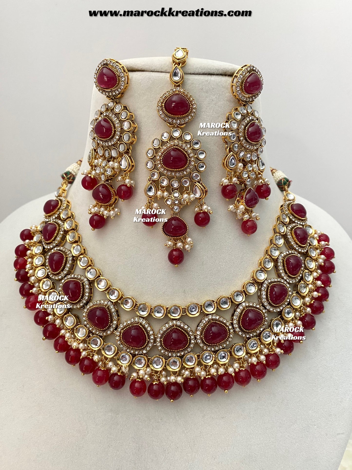 Harsha Premium Quality Kundan and Monalisa stone Statement Necklace set