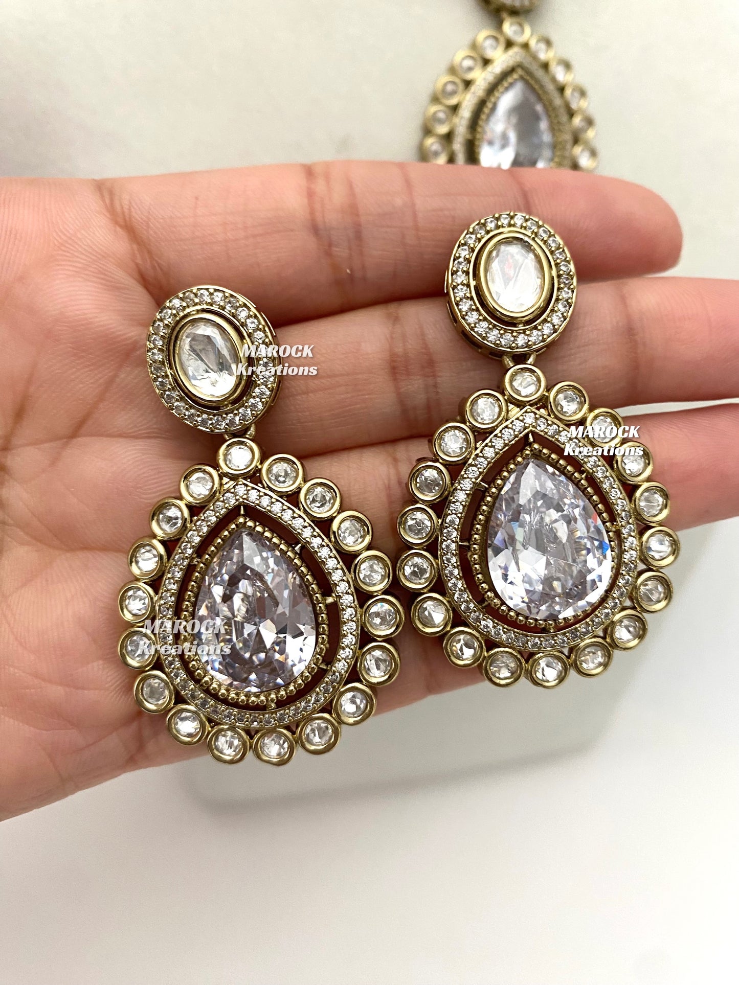 Camila Premium Quality Moissanite Kundan Necklace set