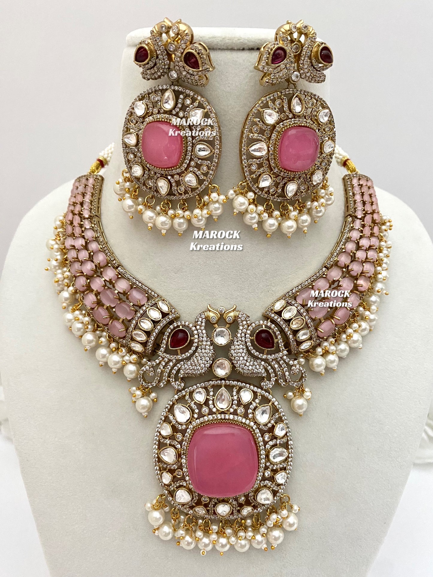 Ravina Tandon Bollywood style Sabyasachi inspired Premium Quality Moissanite Kundan Necklace set