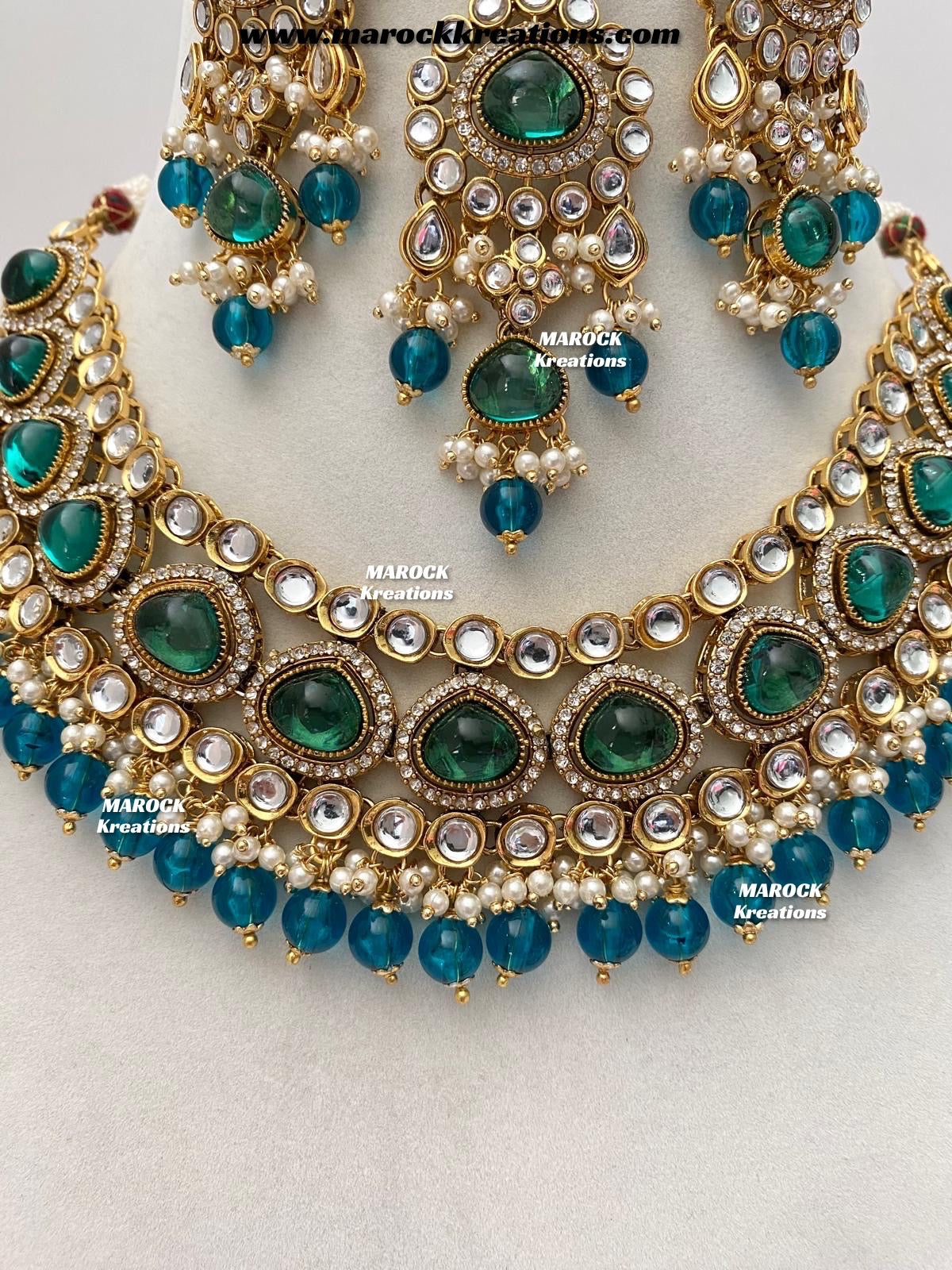 Harsha Premium Quality Kundan and Monalisa stone Statement Necklace set