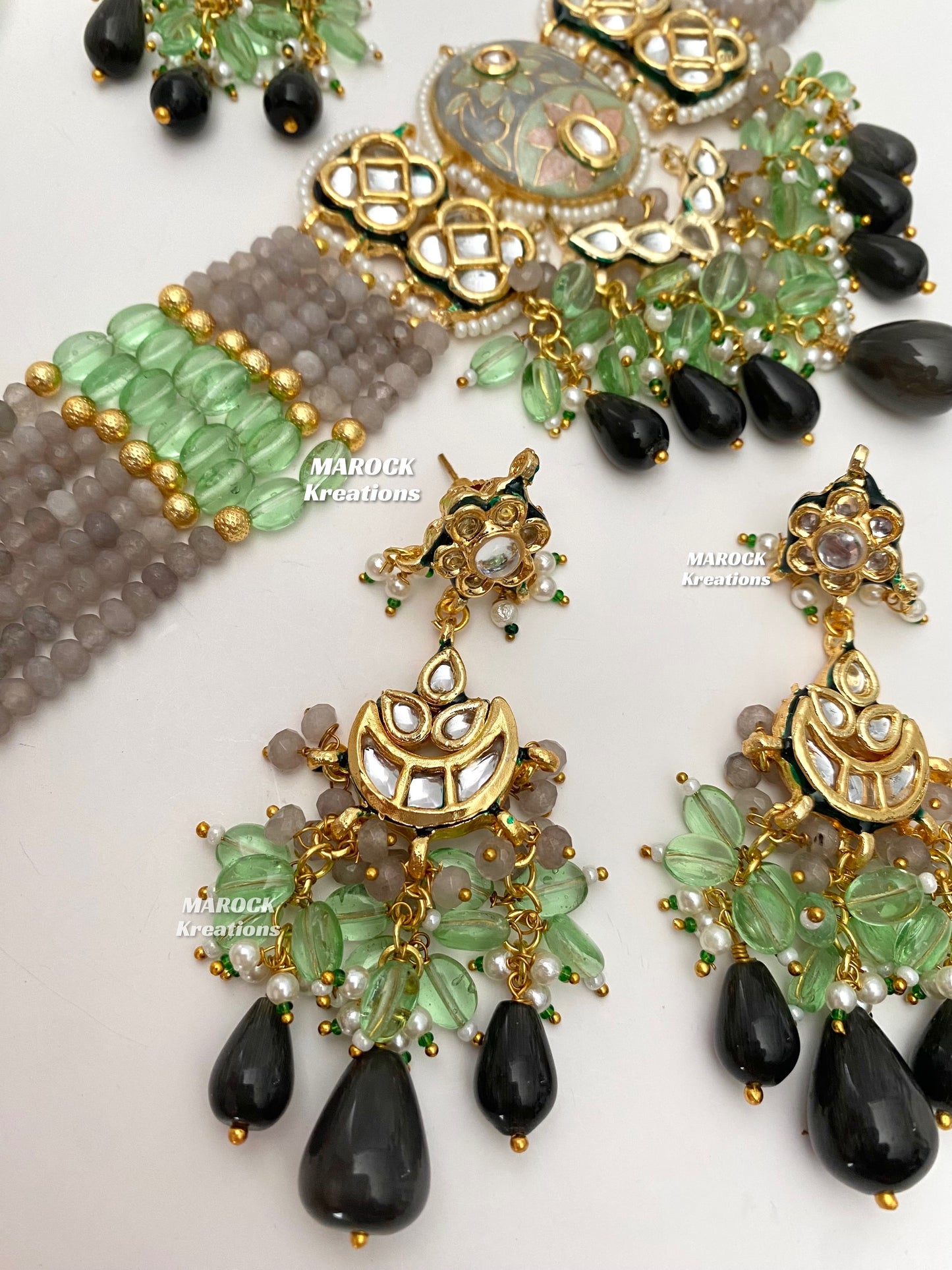 Brinda Premium Quality Kundan Meenakari Statement Choker set