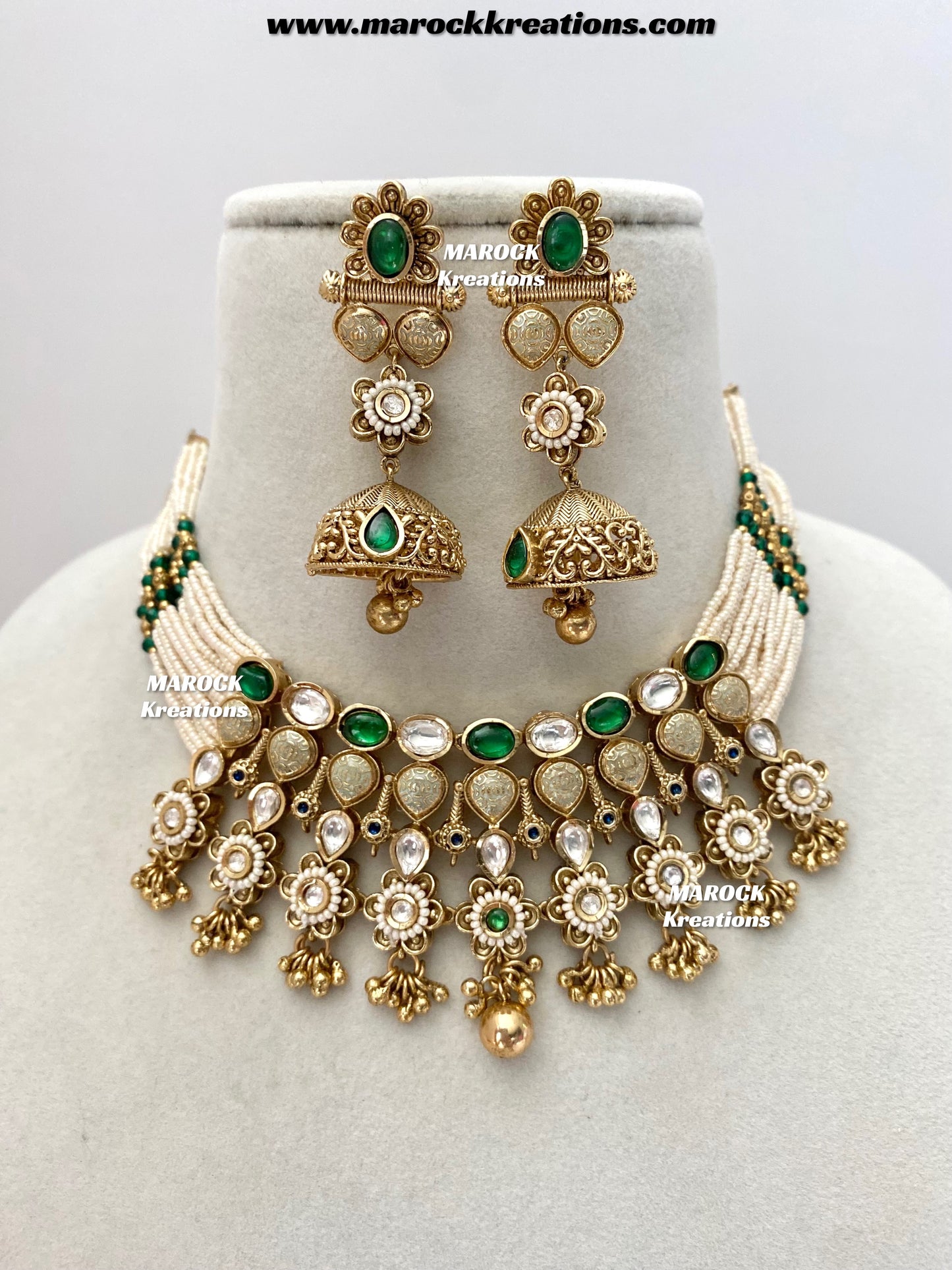 Trina Premium Quality exclusive Gold Plated Meenakari Rajwadi choker set