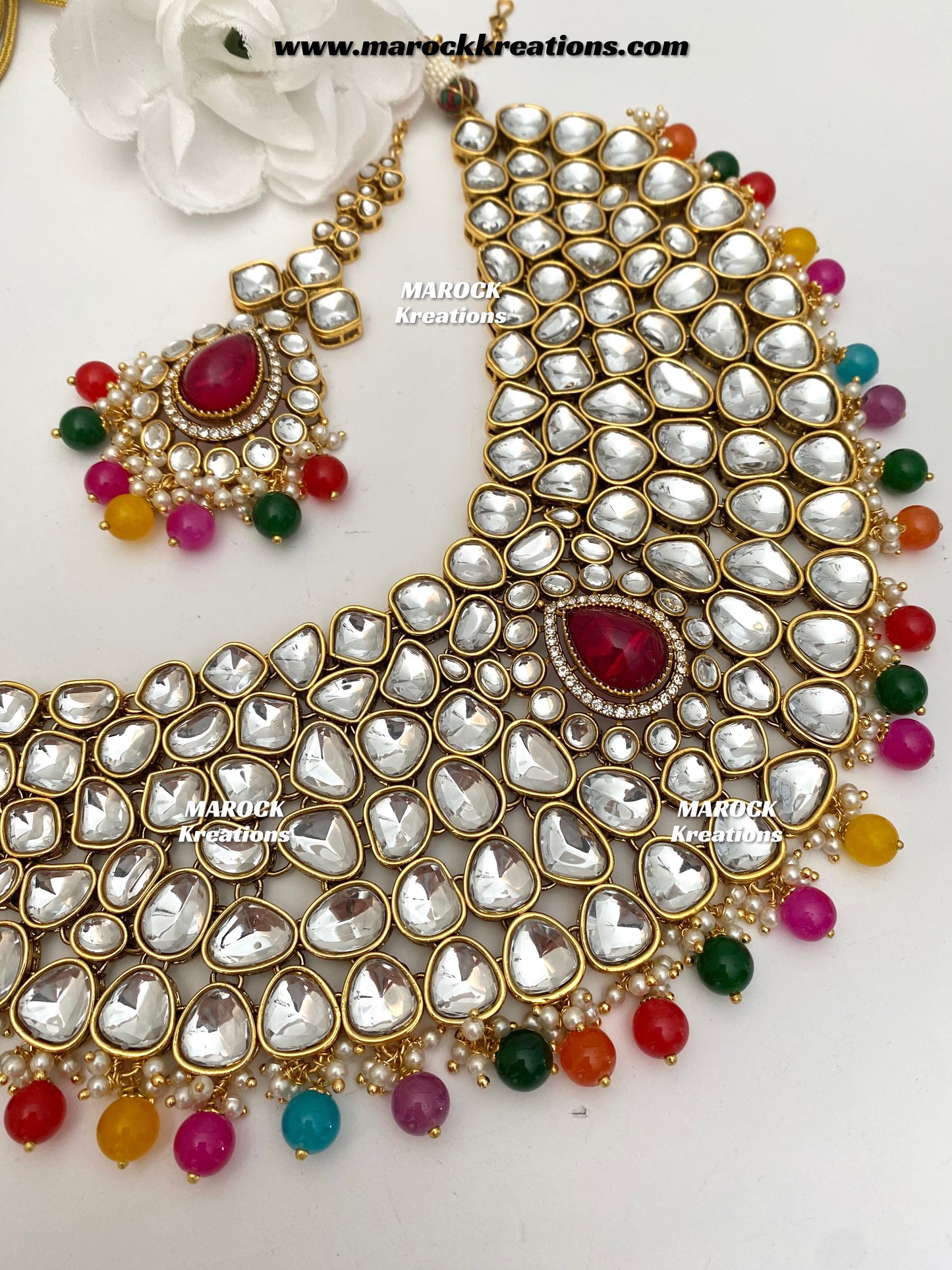 Ruhi Premium Quality Statement Kundan Necklace/Bridal set