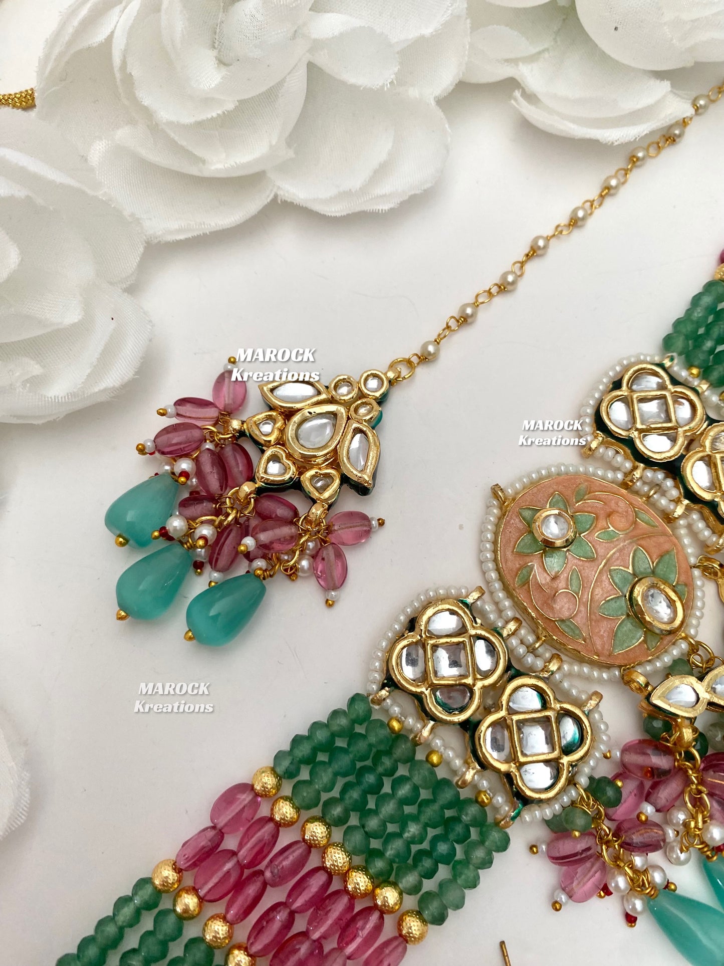 Brinda Premium Quality Kundan Meenakari Statement Choker set