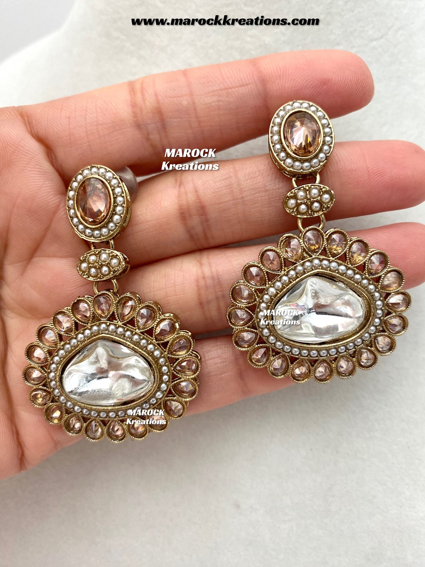 Nadira Kundan Polki double layer Necklace set