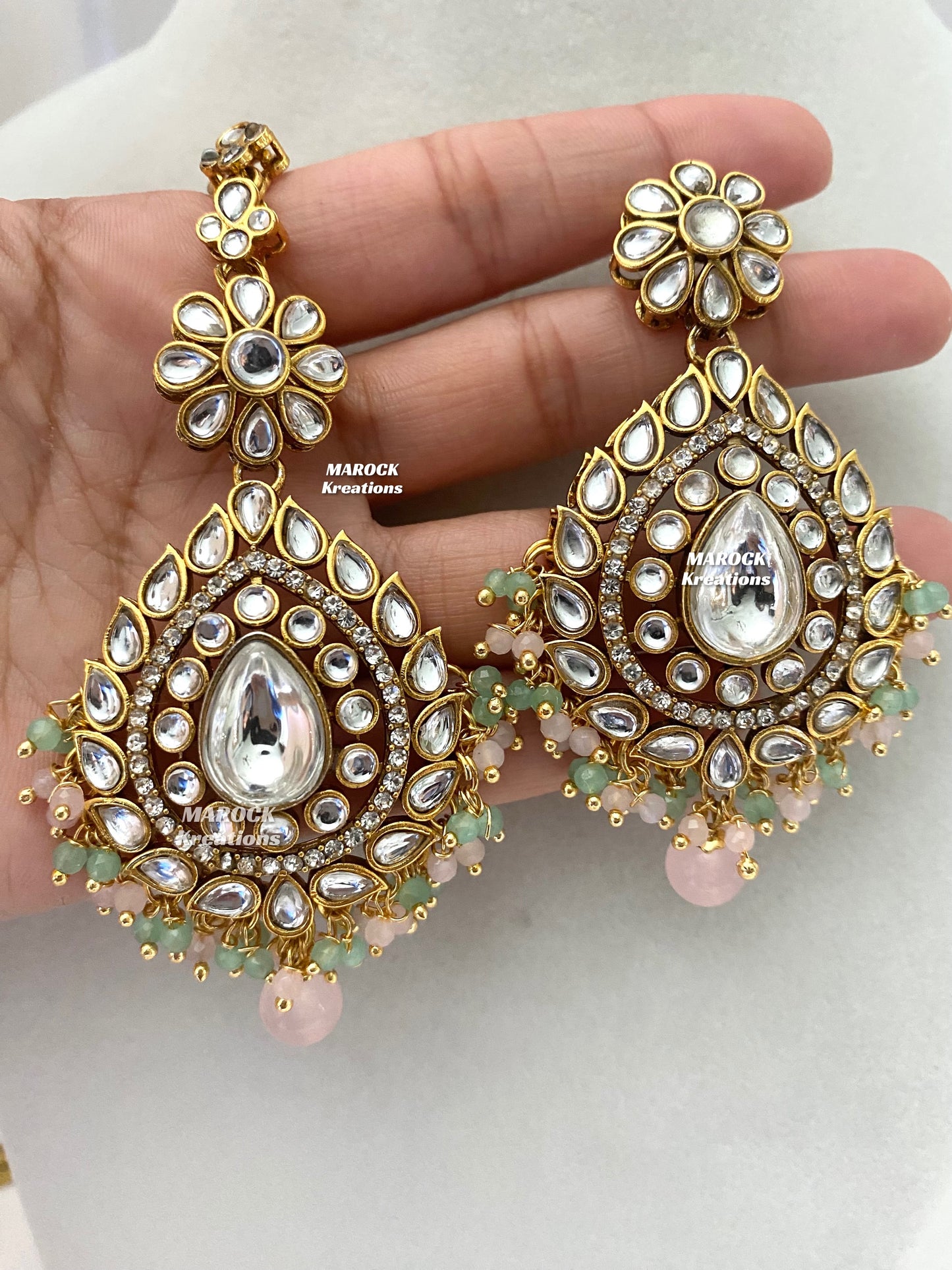 Rahila Premium quality Kundan Statement Choker/Necklace Set