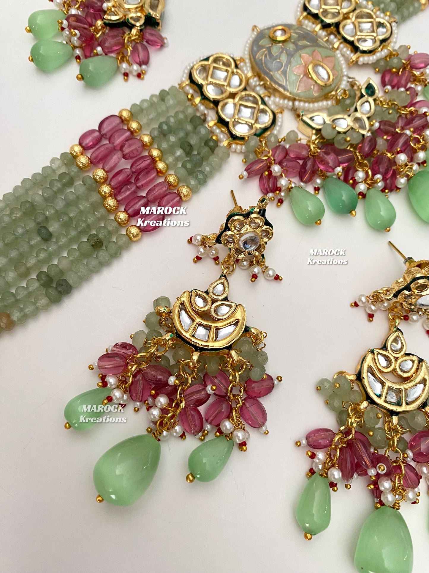 Brinda Premium Quality Kundan Meenakari Statement Choker set