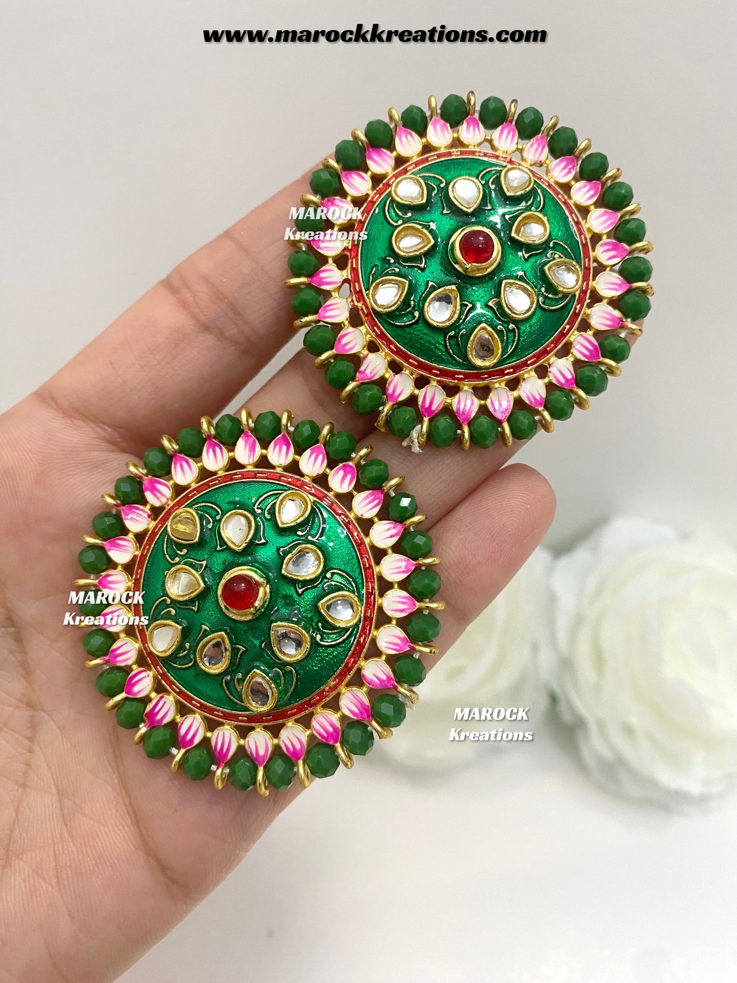 Kundan Meenakari Studs/Earrings