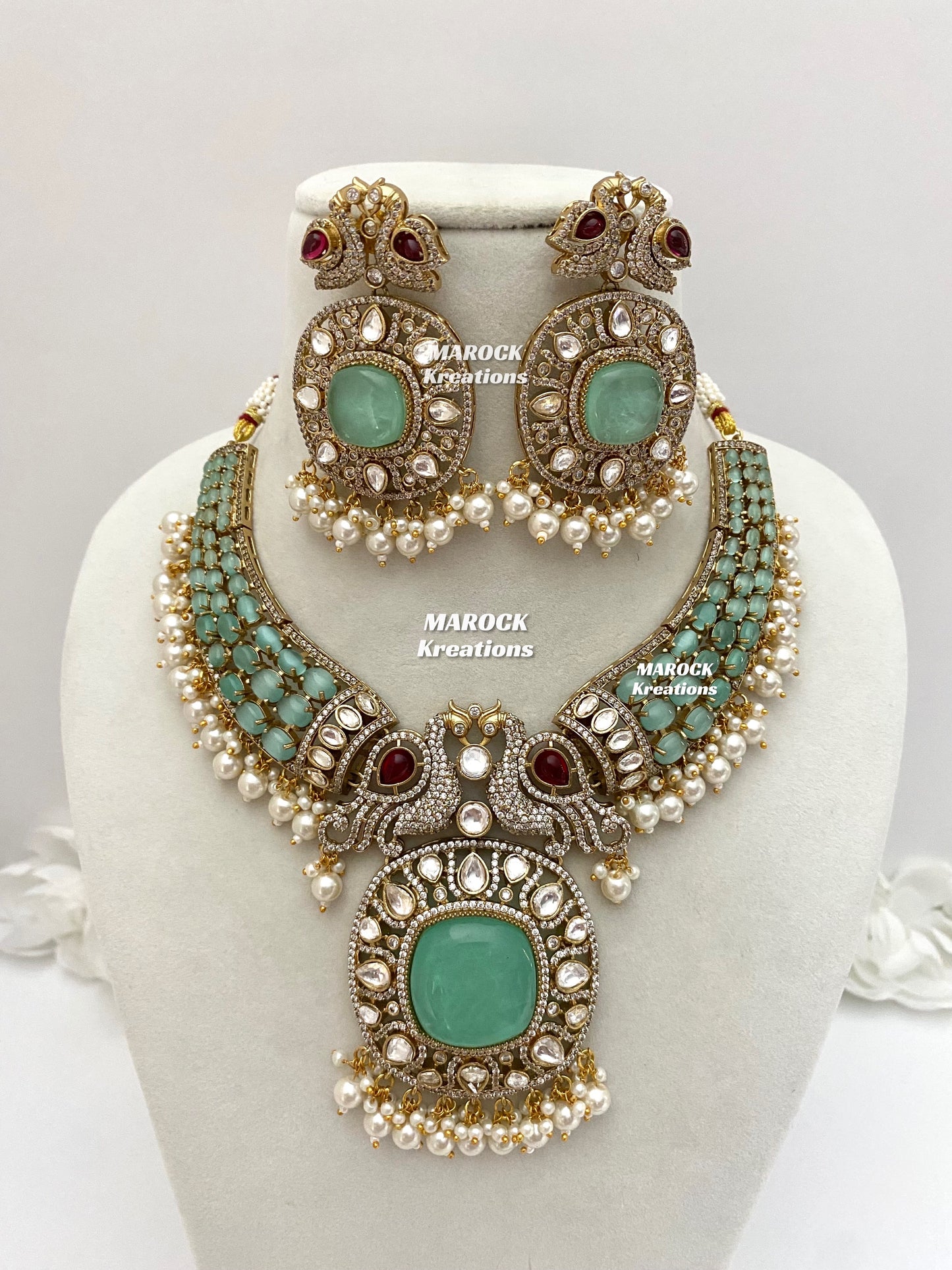 Ravina Tandon Bollywood style Sabyasachi inspired Premium Quality Moissanite Kundan Necklace set