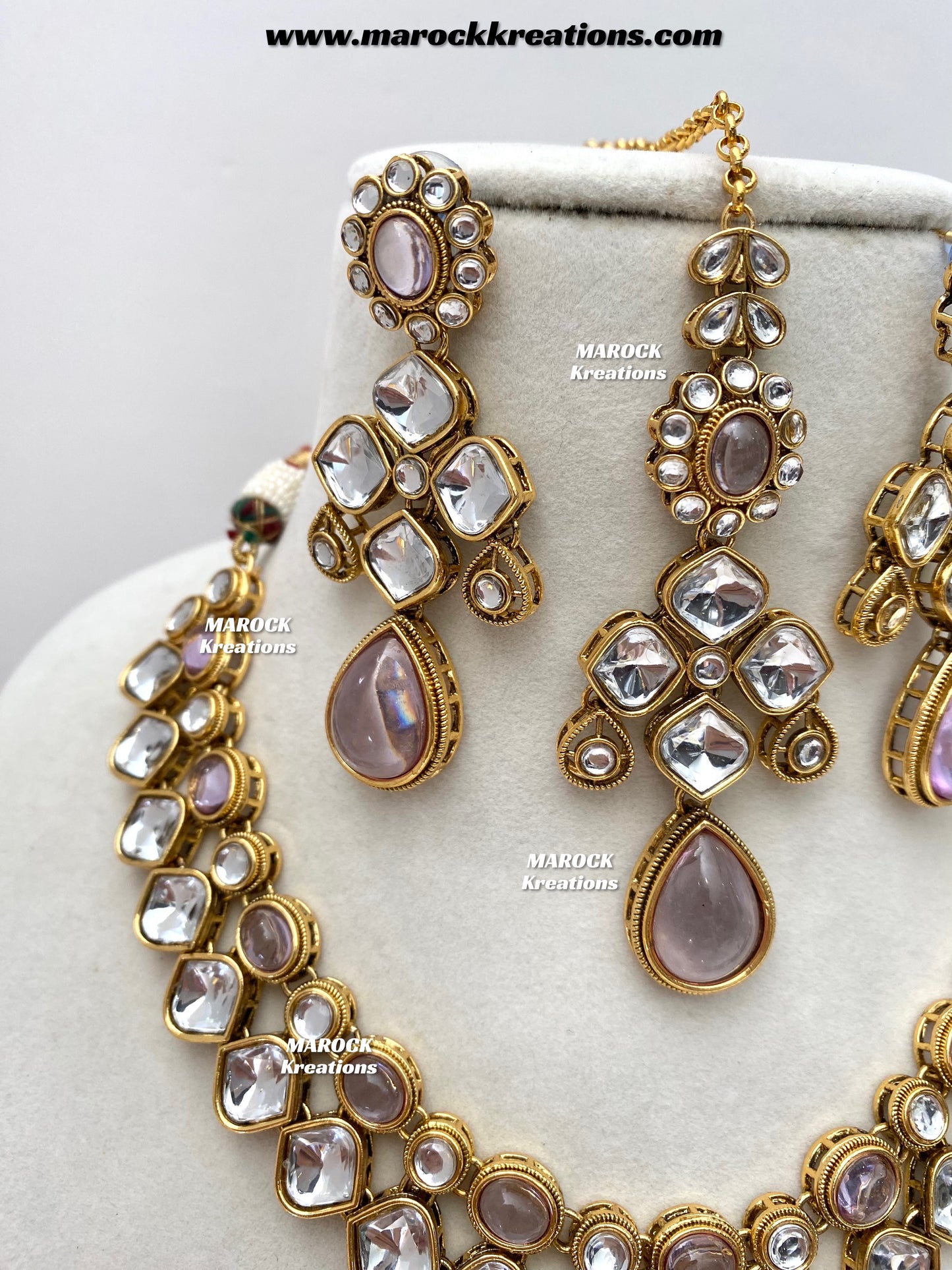 Romana Premium Quality Kundan Statement Necklace set