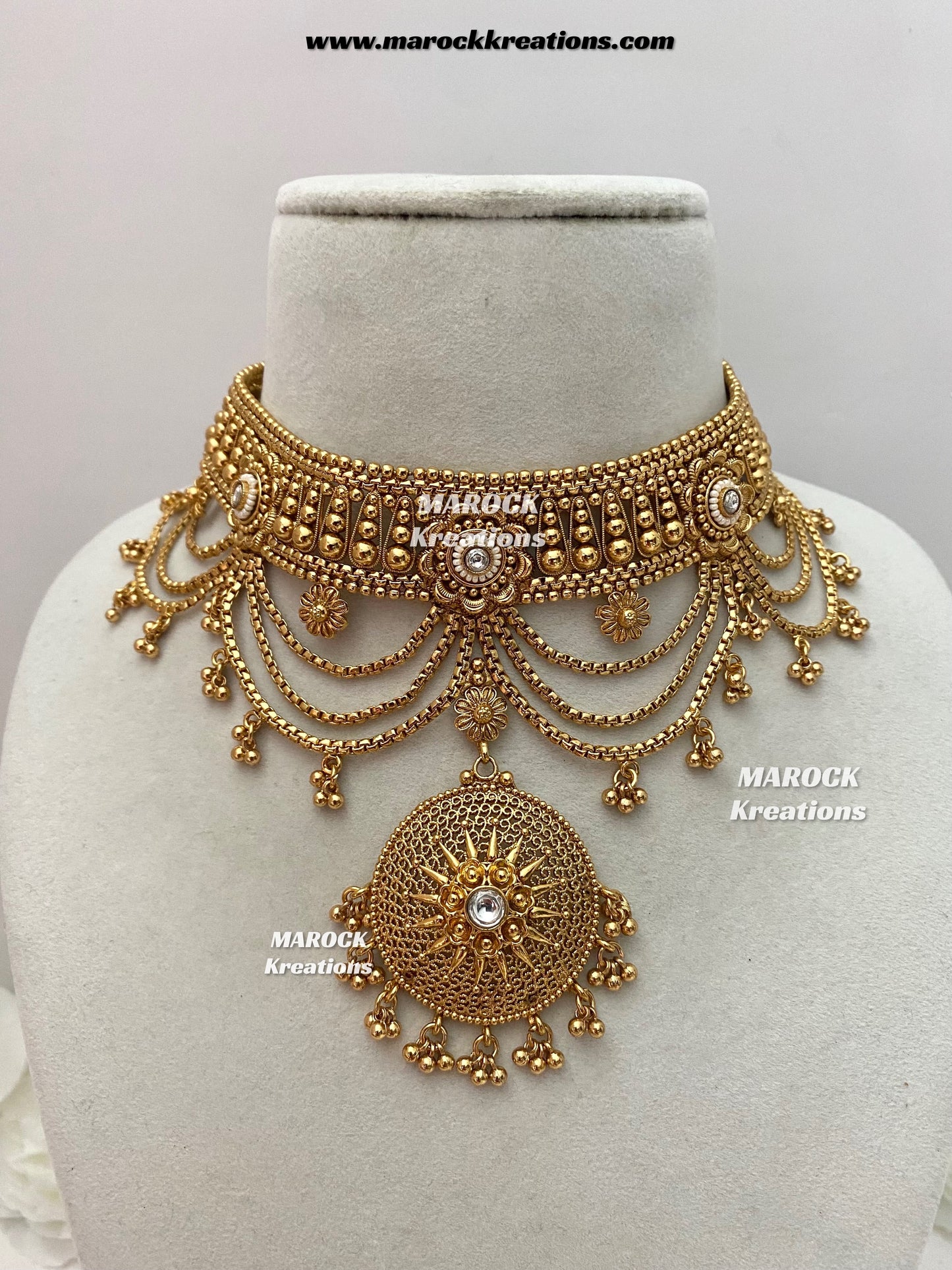 Anusha Premium Quality Gold plated statement choker set