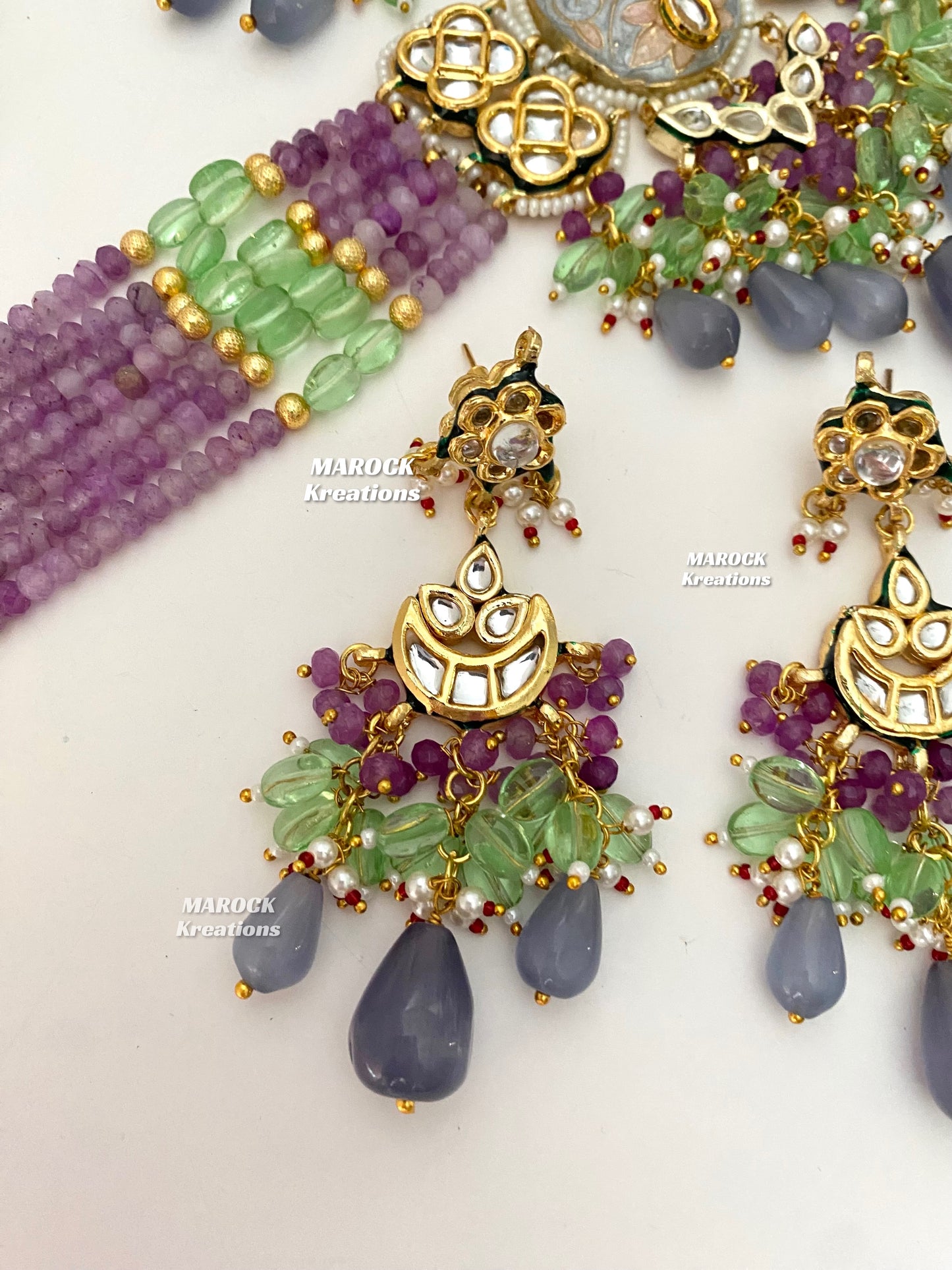 Brinda Premium Quality Kundan Meenakari Statement Choker set