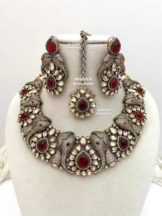 Aarohi Sabyasachi inspired Premium Quality Moissanite Kundan Statement Necklace set