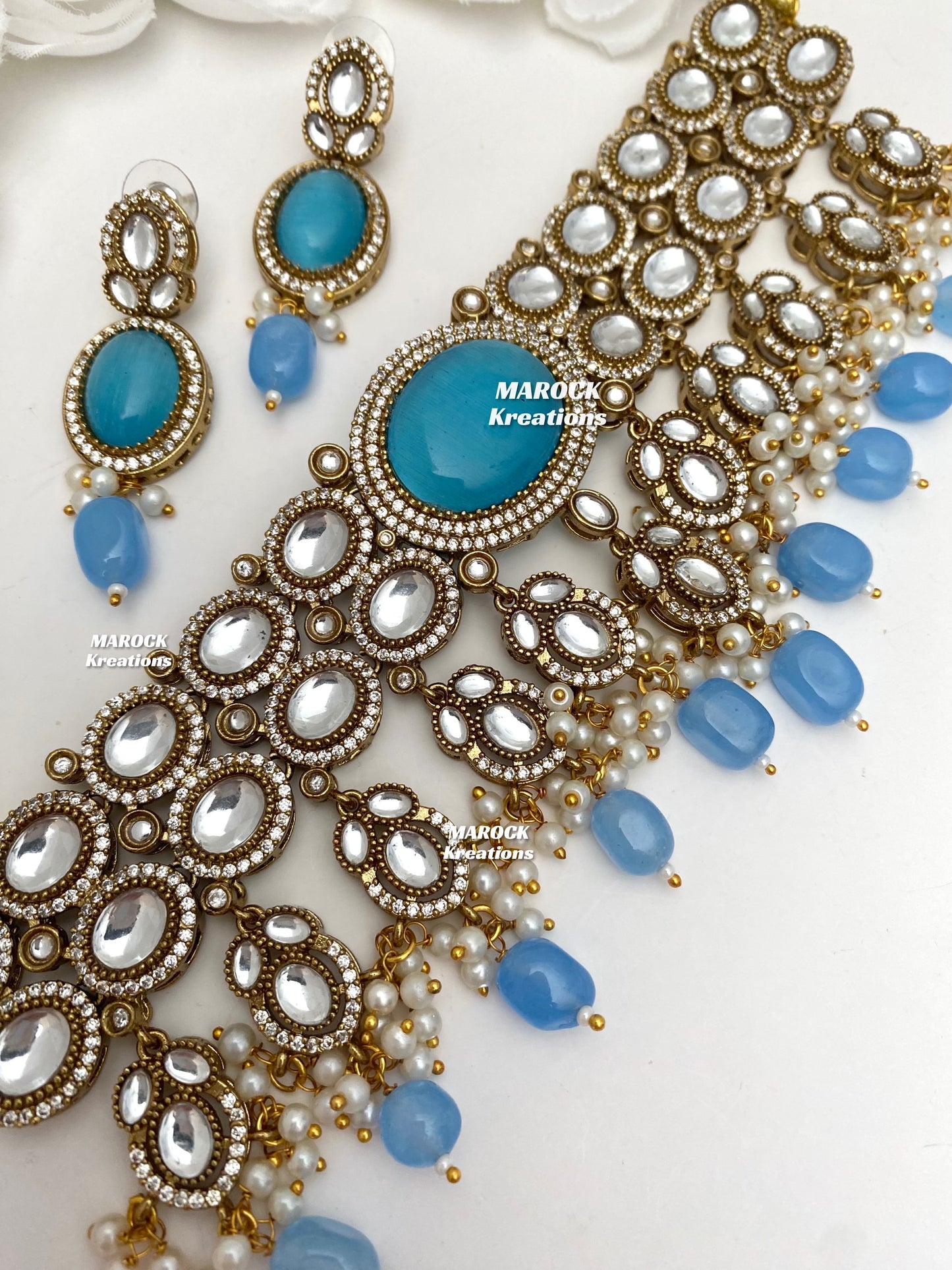 Danica Sabyasachi inspired Premium Quality Moissanite Kundan Statement Choker set