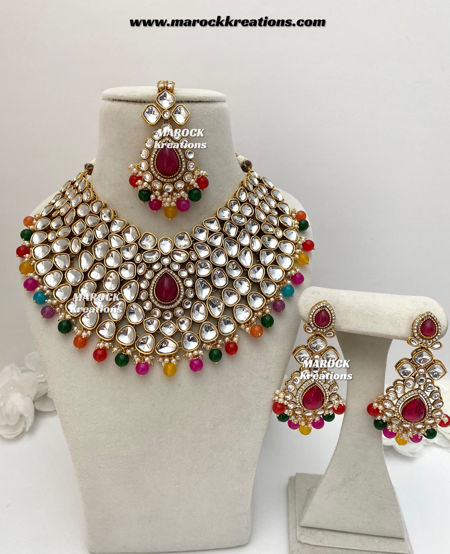 Ruhi Premium Quality Statement Kundan Necklace/Bridal set