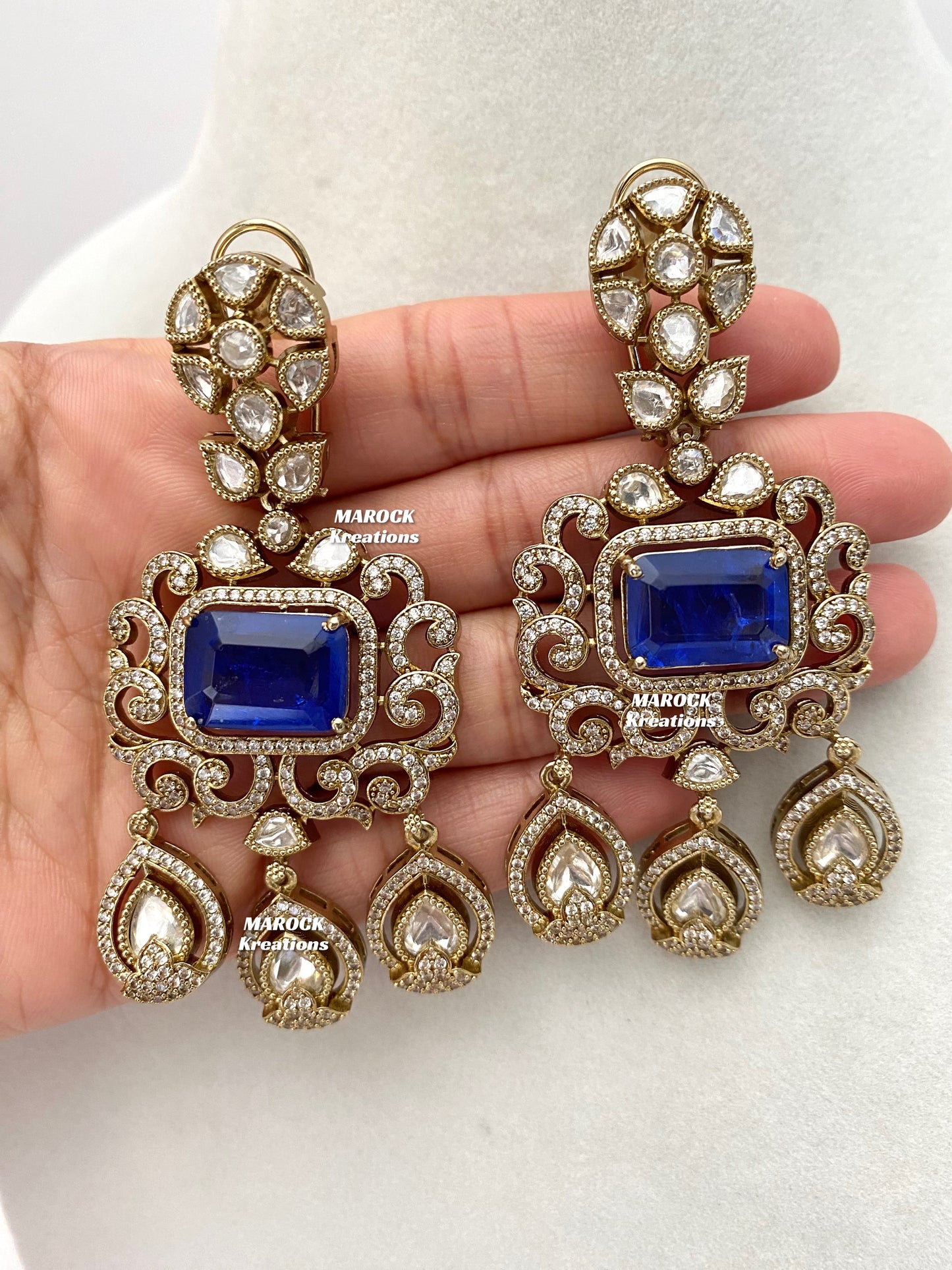 Labiba Sabyasachi inspired Premium Quality Moissanite Kundan with doublet stone Statement Necklace set