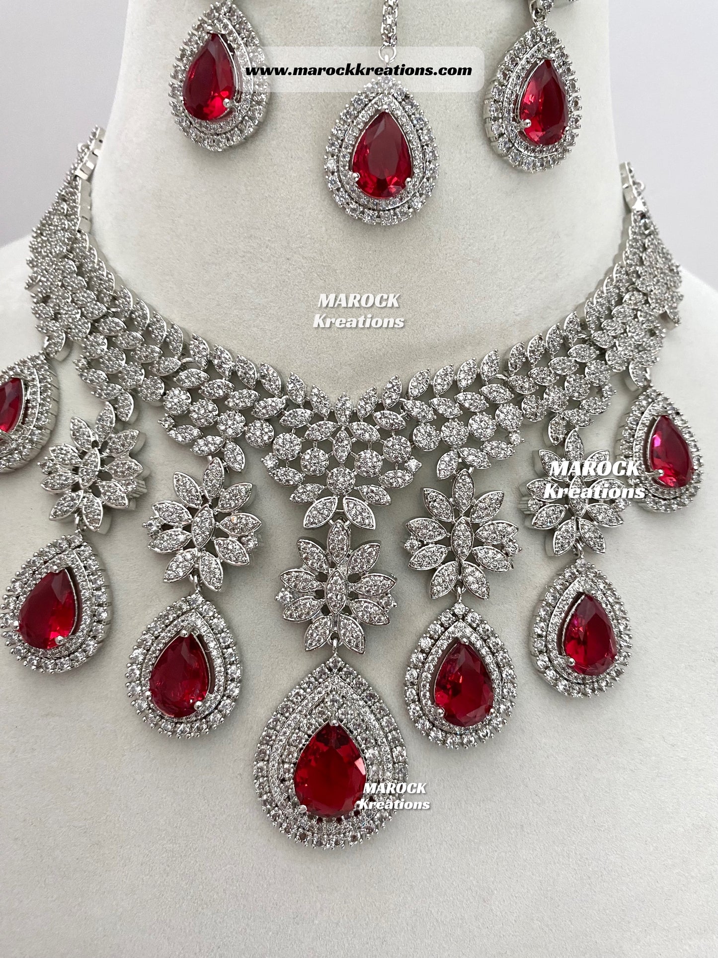 American Diamond Statement Necklace set