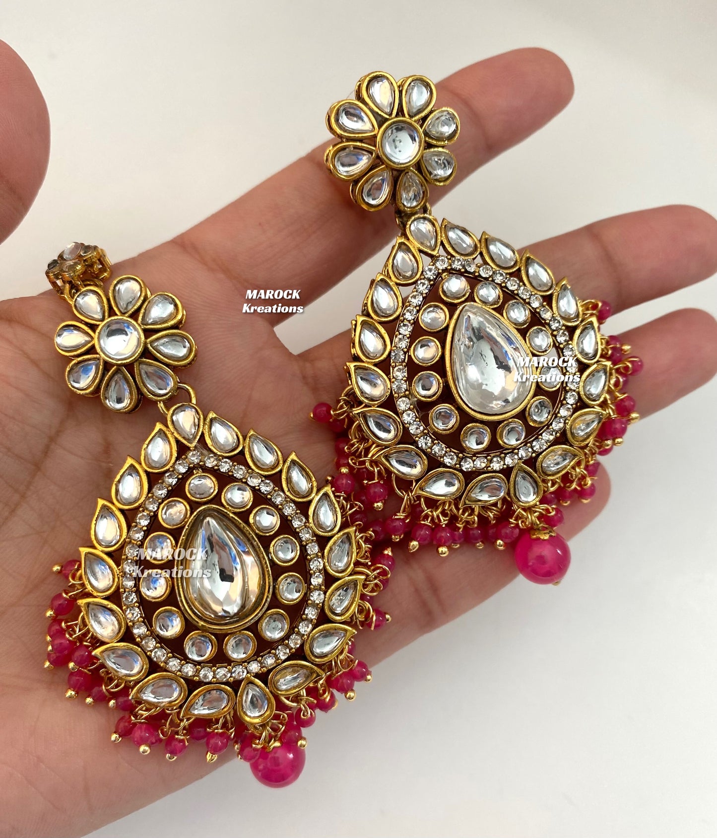 Rahila Premium quality Kundan Statement Choker/Necklace Set