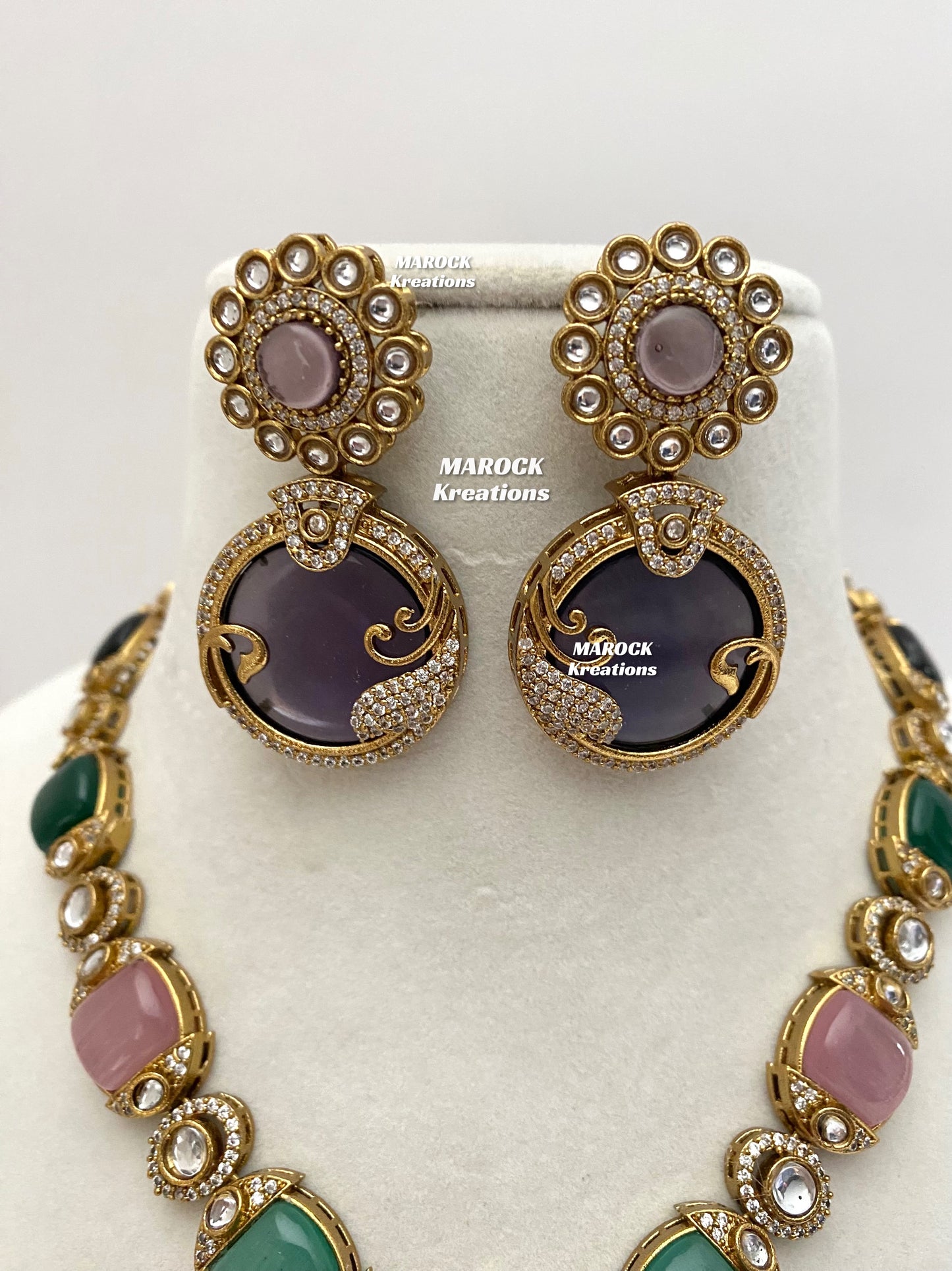 Haniya Sabyasachi inspired Premium Quality Moissanite Kundan Statement Necklace set