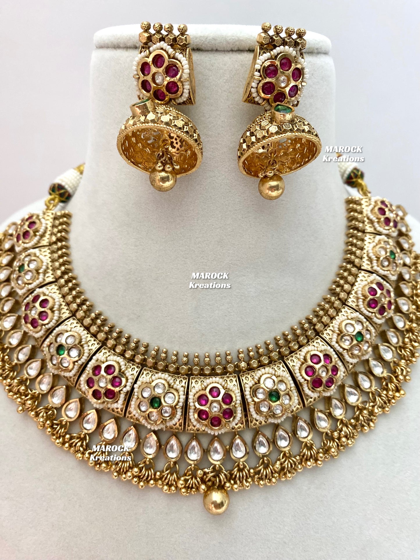 Ishita Tyani inspired gold plated Kundan exclusive Necklace set