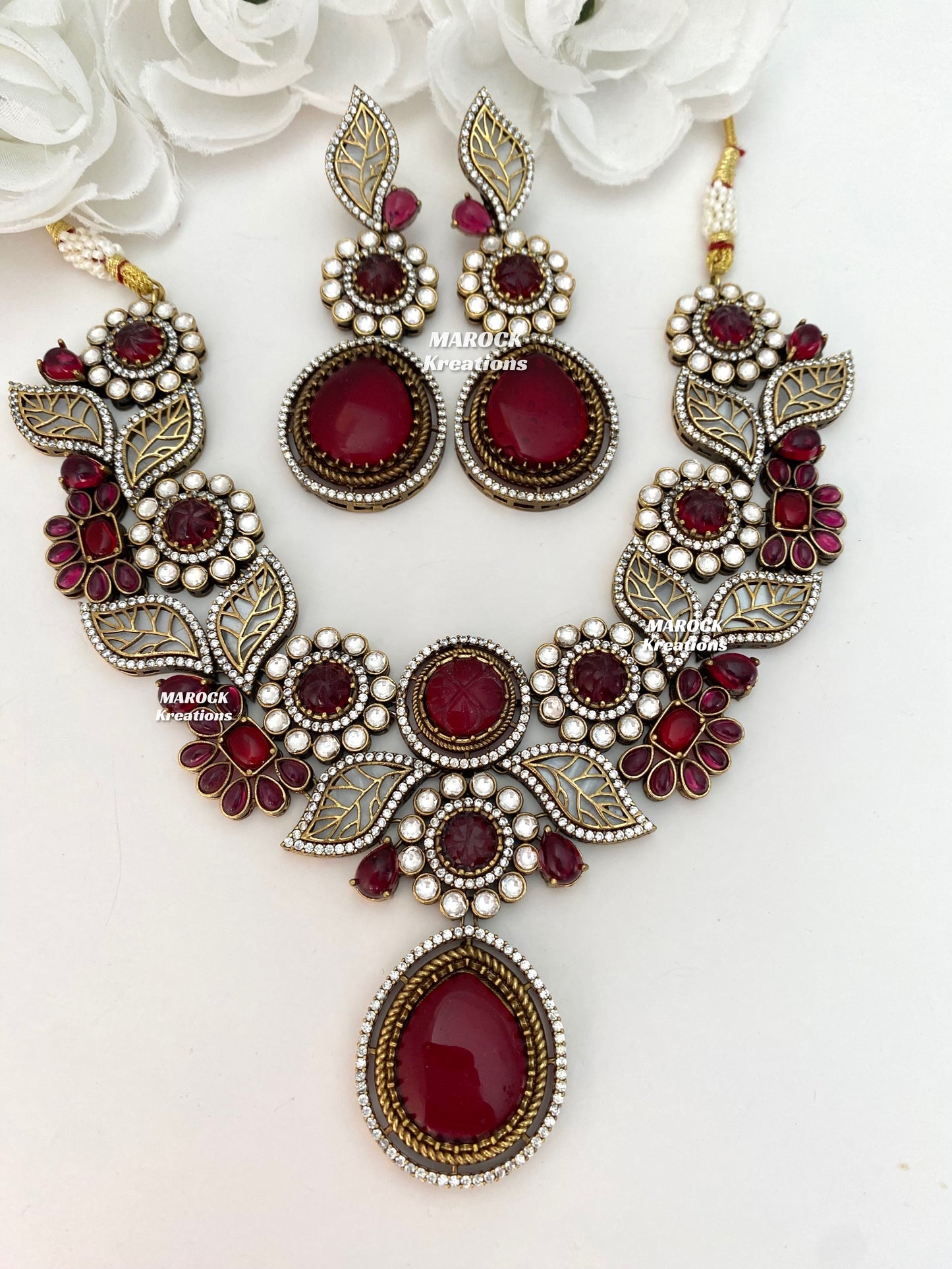 Angela Sabyasachi inspired Premium Quality Moissanite Kundan Necklace set