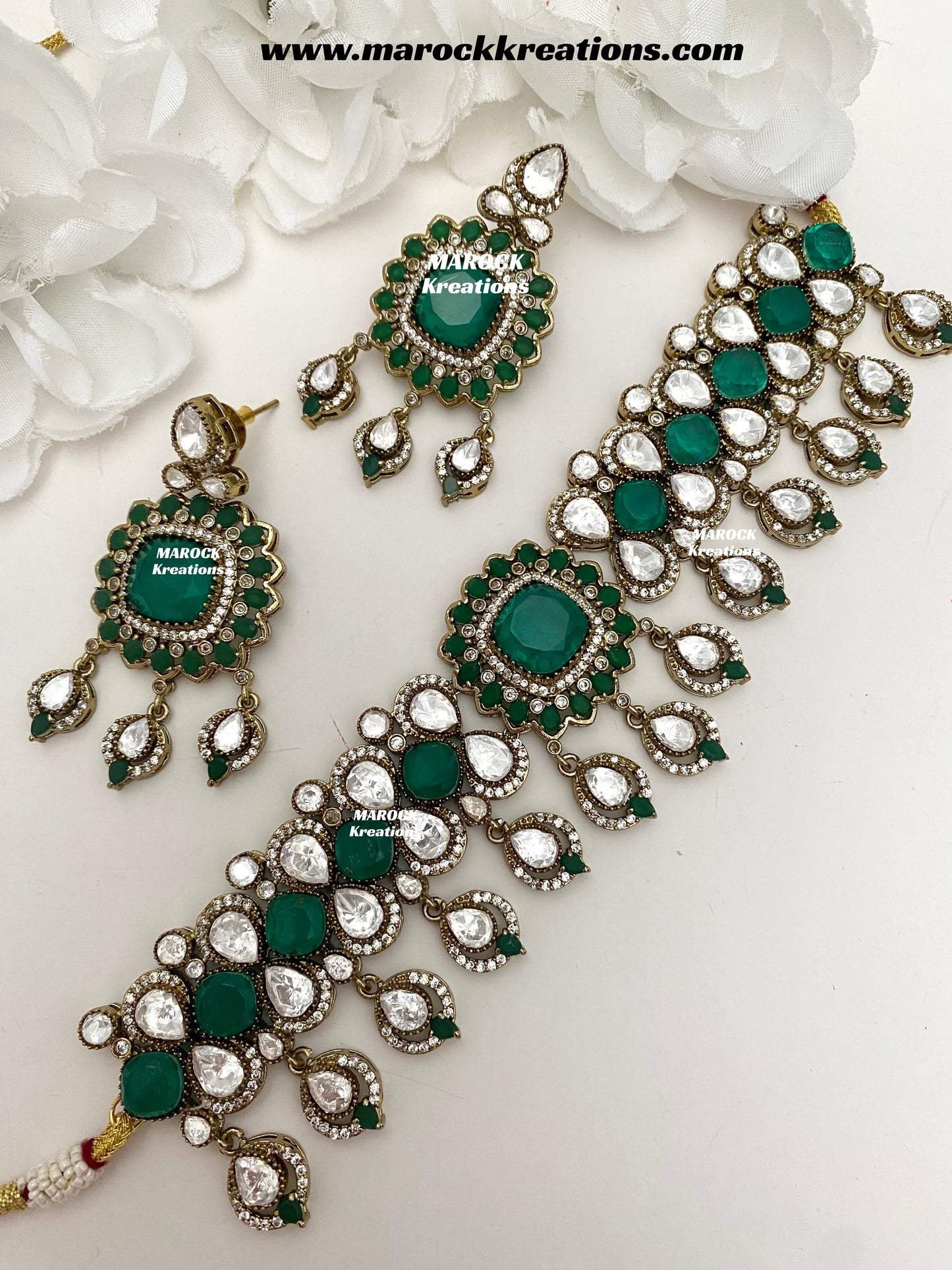 Vinny Premium Quality Moissanite Kundan Statement choker set