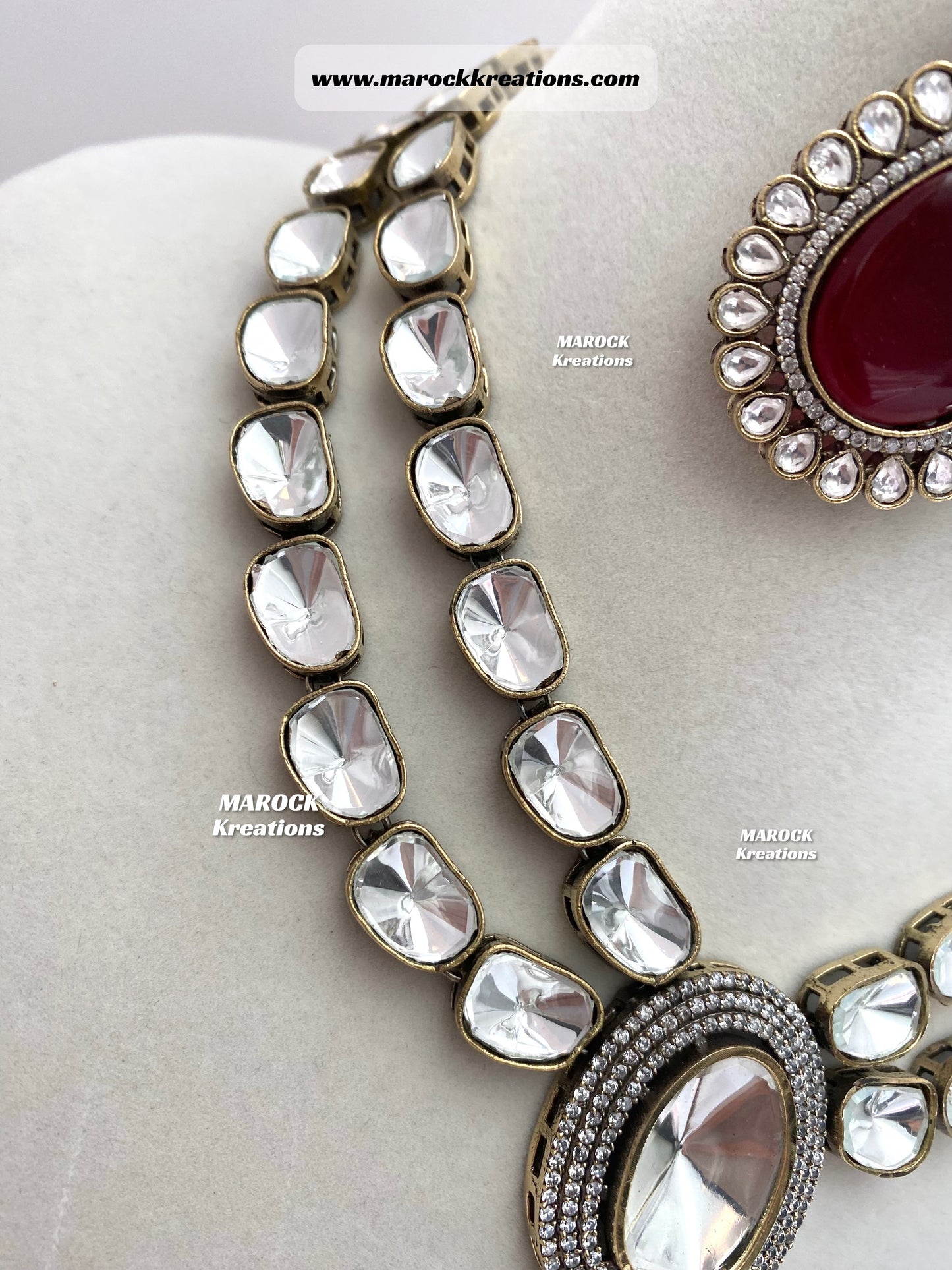 Premium Quality uncut Kundan Moissanite Necklace set