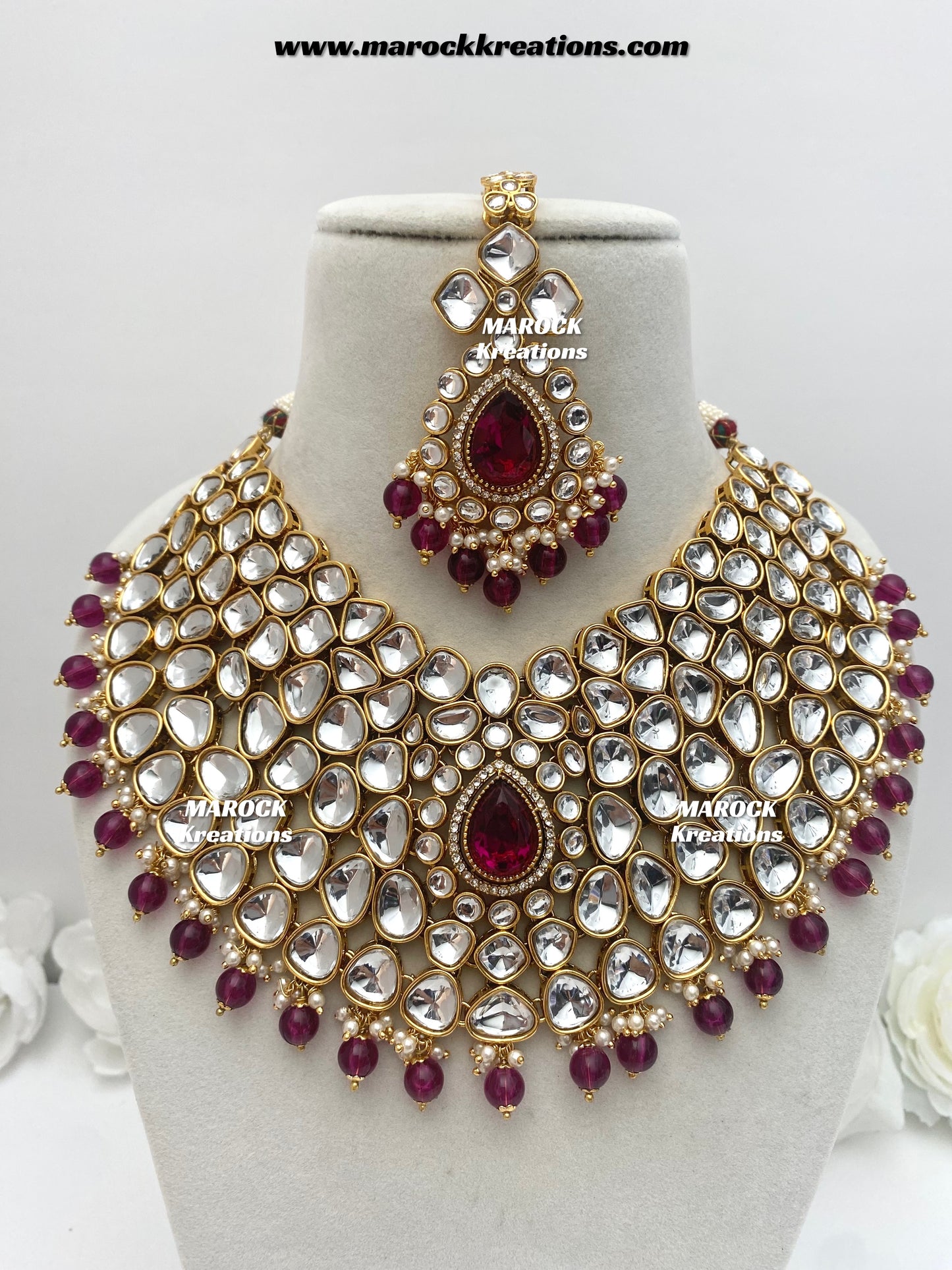 Ruhi Premium Quality Statement Kundan Necklace/Bridal set