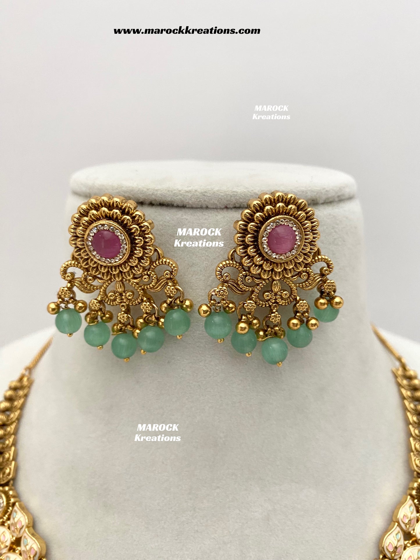 Mayuri Premium Quality Gold Plated Meenakari Rajwadi Necklace set