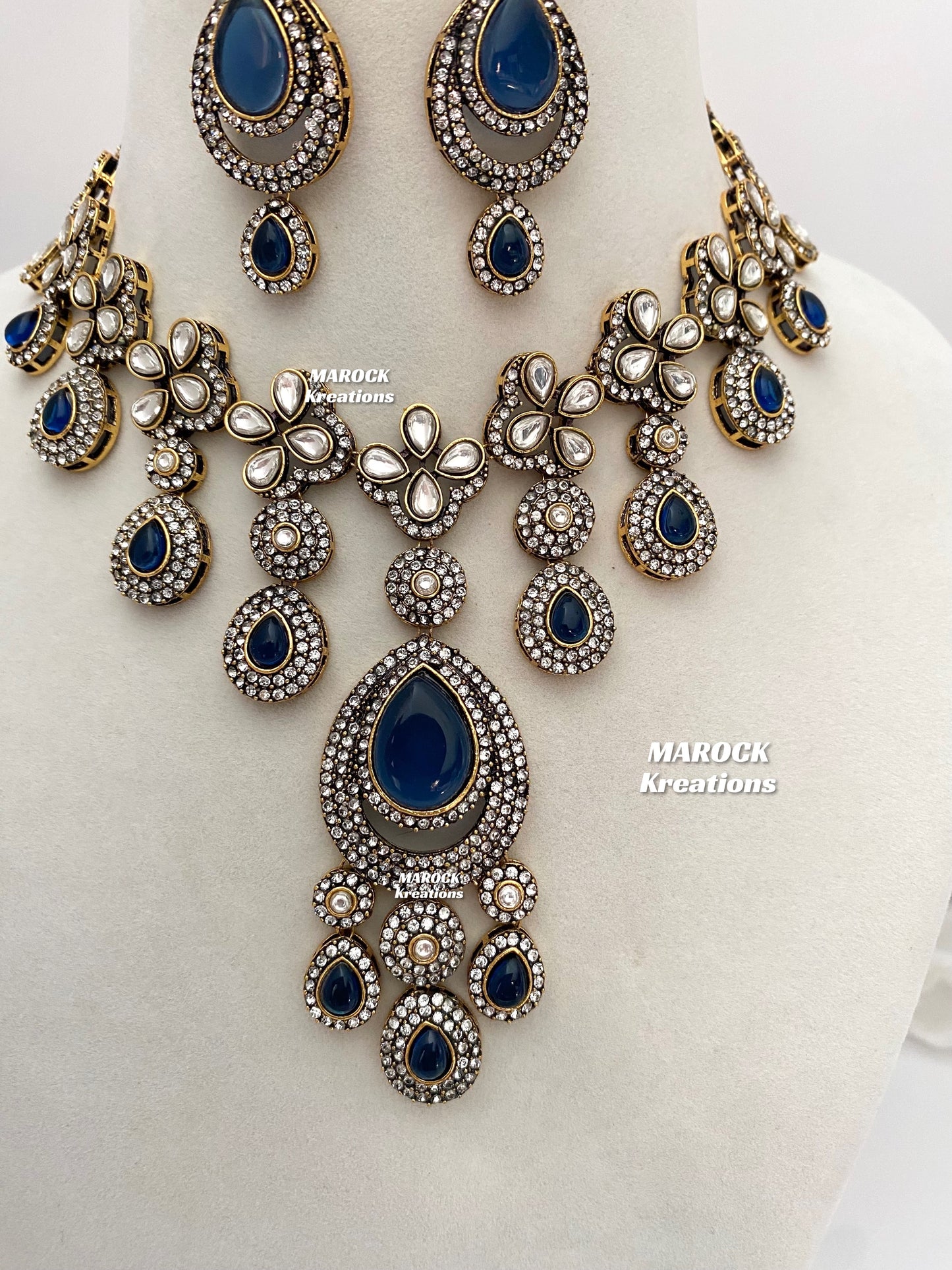 Sanjna Victorian Kundan Statement Necklace set