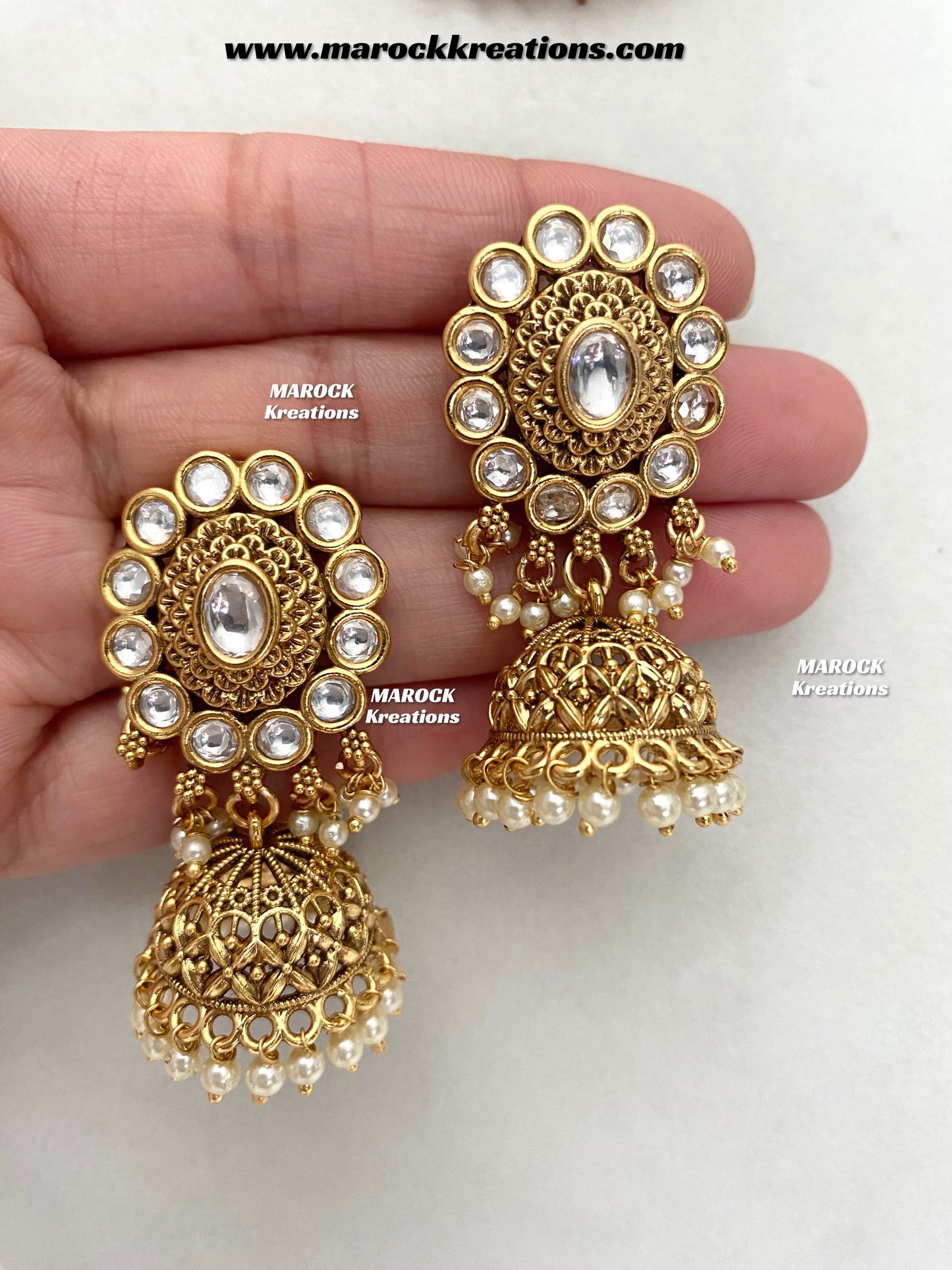Kaysha Premium Quality Gold plated tyani inspired uncut kundan choker set