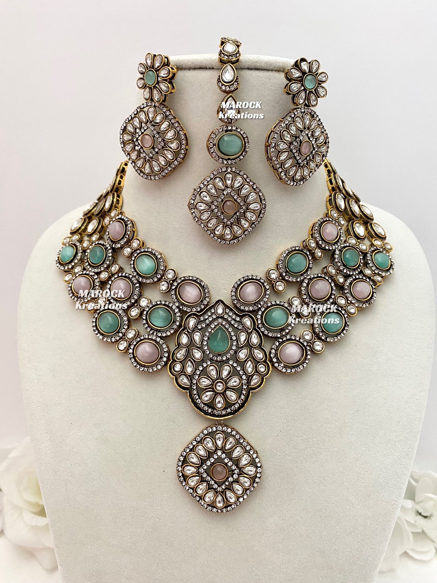Jessie Tyani inspired Victorian Kundan Statement Necklace set