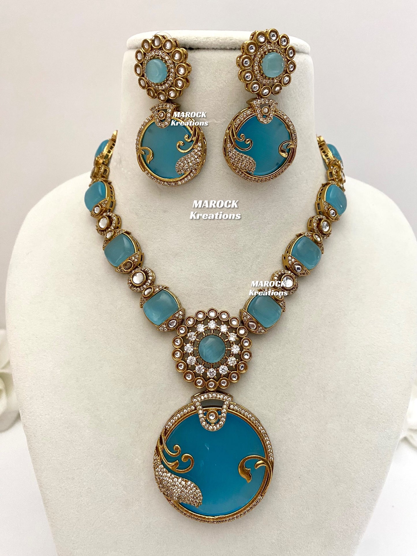 Haniya Sabyasachi inspired Premium Quality Moissanite Kundan Statement Necklace set