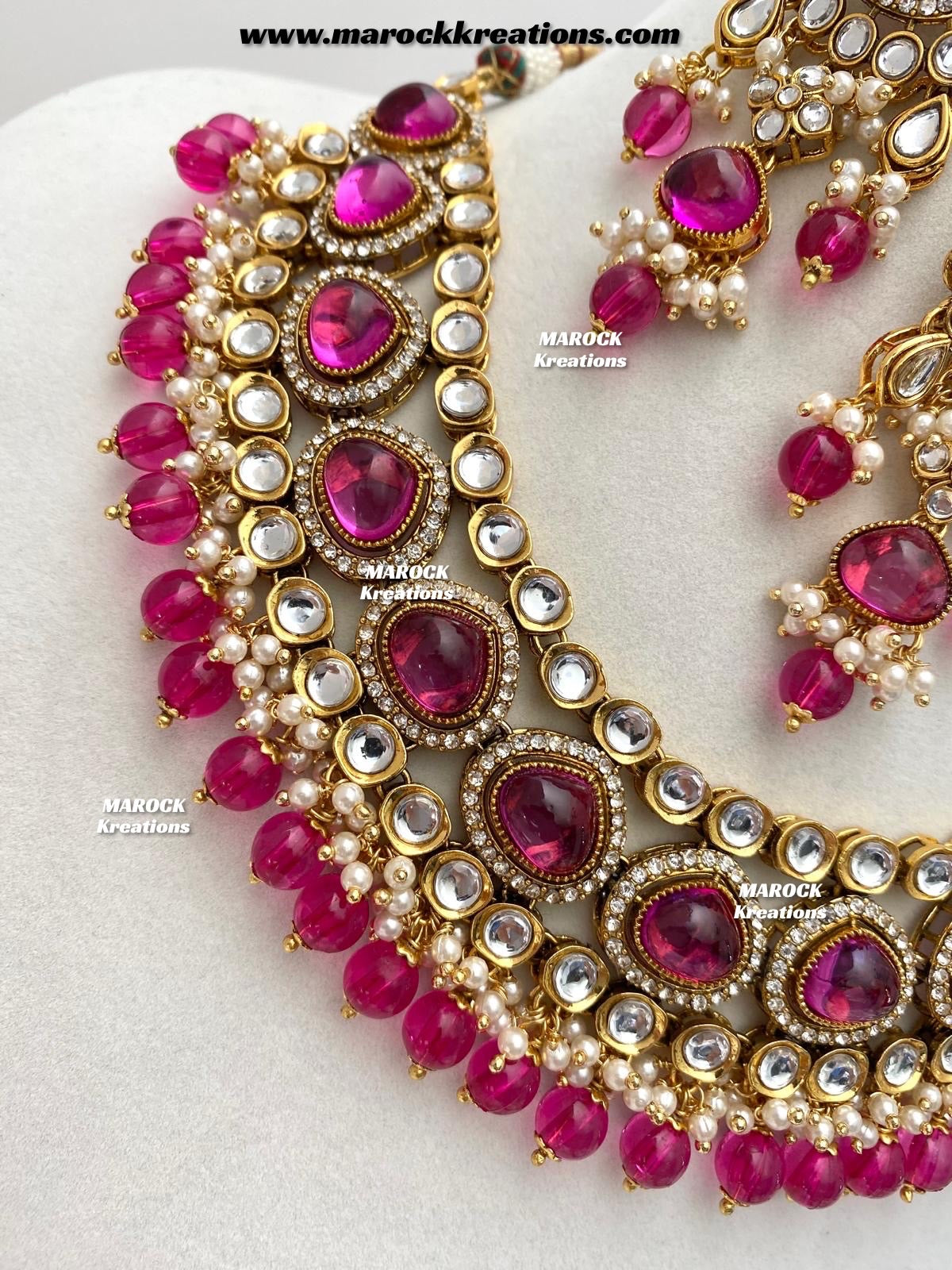 Harsha Premium Quality Kundan and Monalisa stone Statement Necklace set