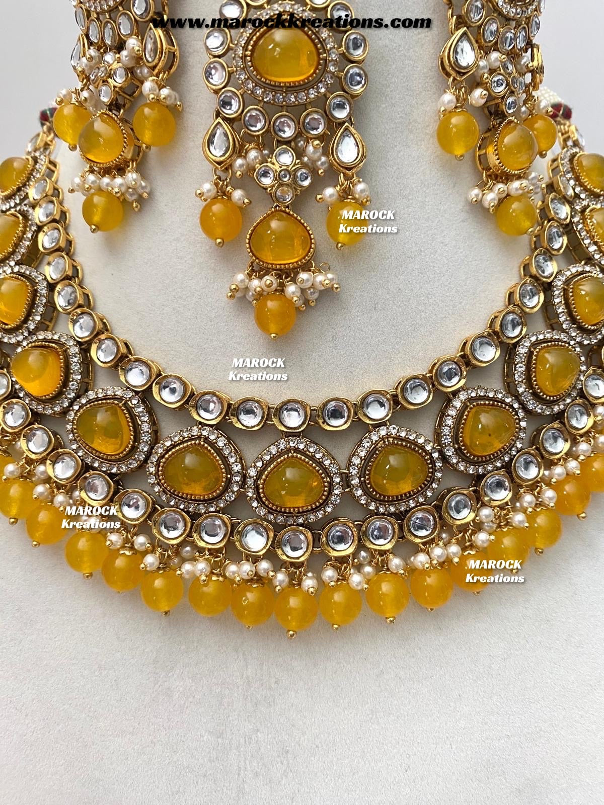 Harsha Premium Quality Kundan and Monalisa stone Statement Necklace set