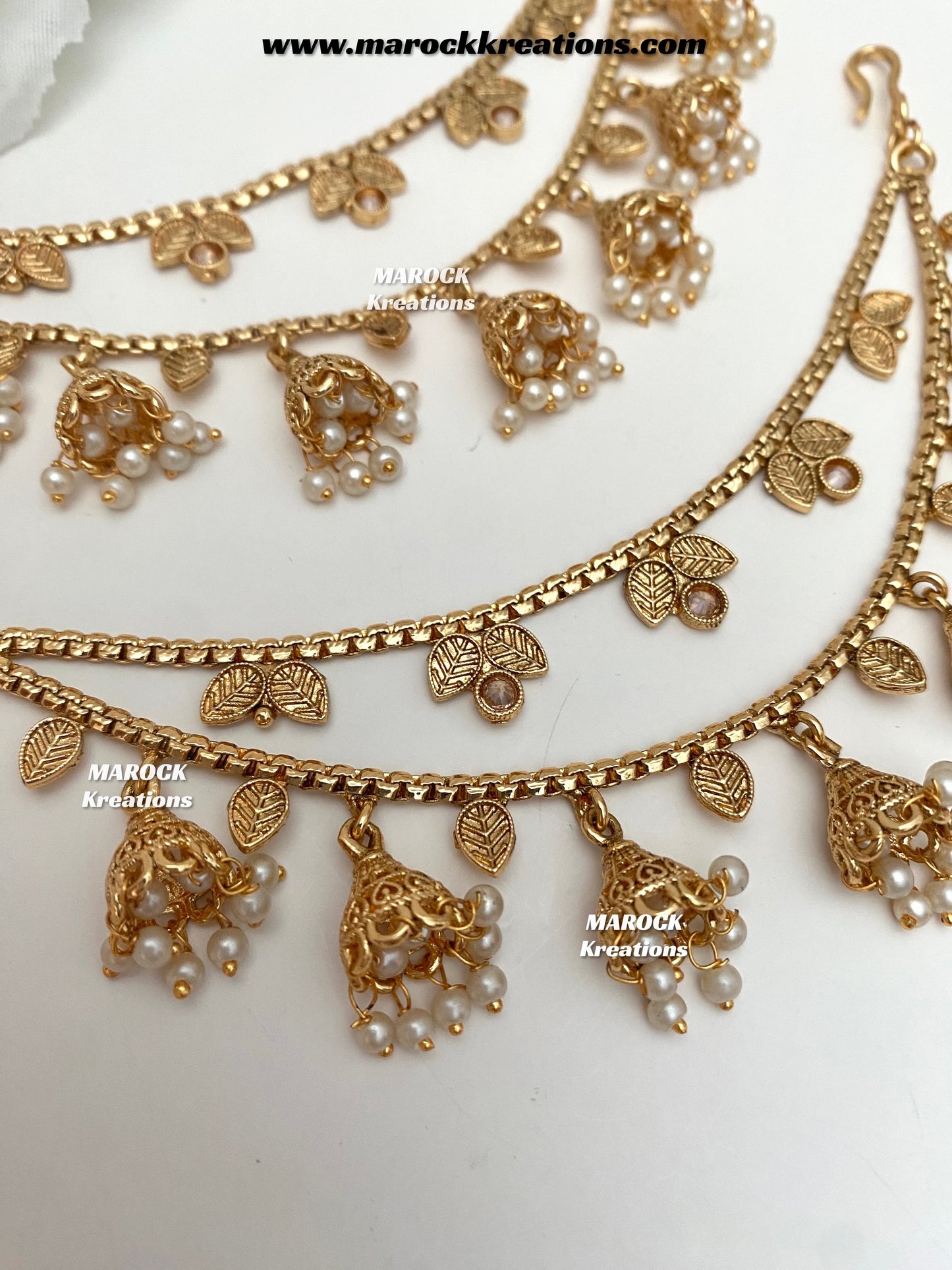 Mahira Gold Plated Saharey/Ear chains