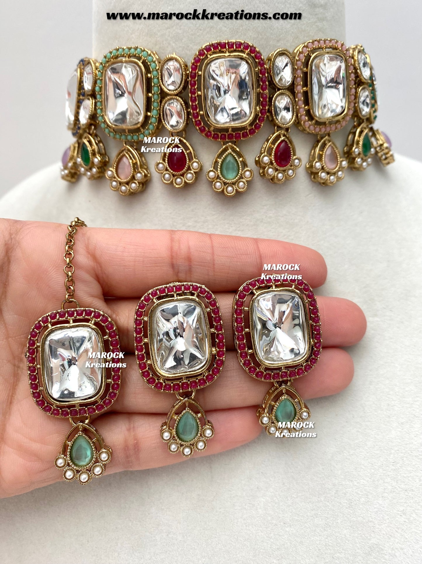 Charlie Premium Quality Kundan Statement Choker set