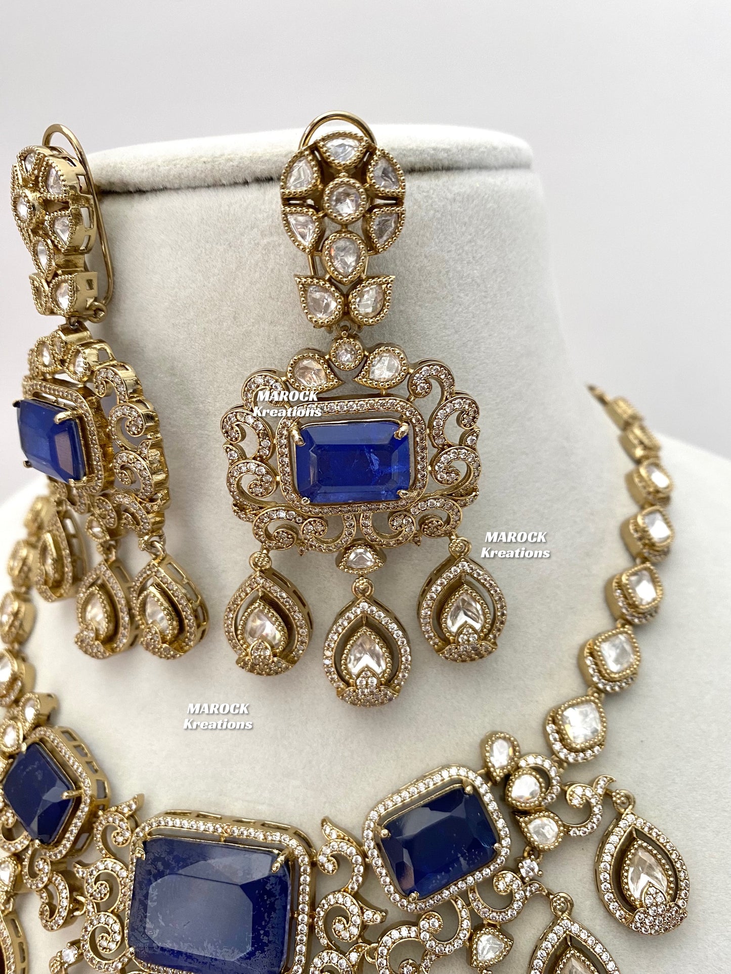 Labiba Sabyasachi inspired Premium Quality Moissanite Kundan with doublet stone Statement Necklace set