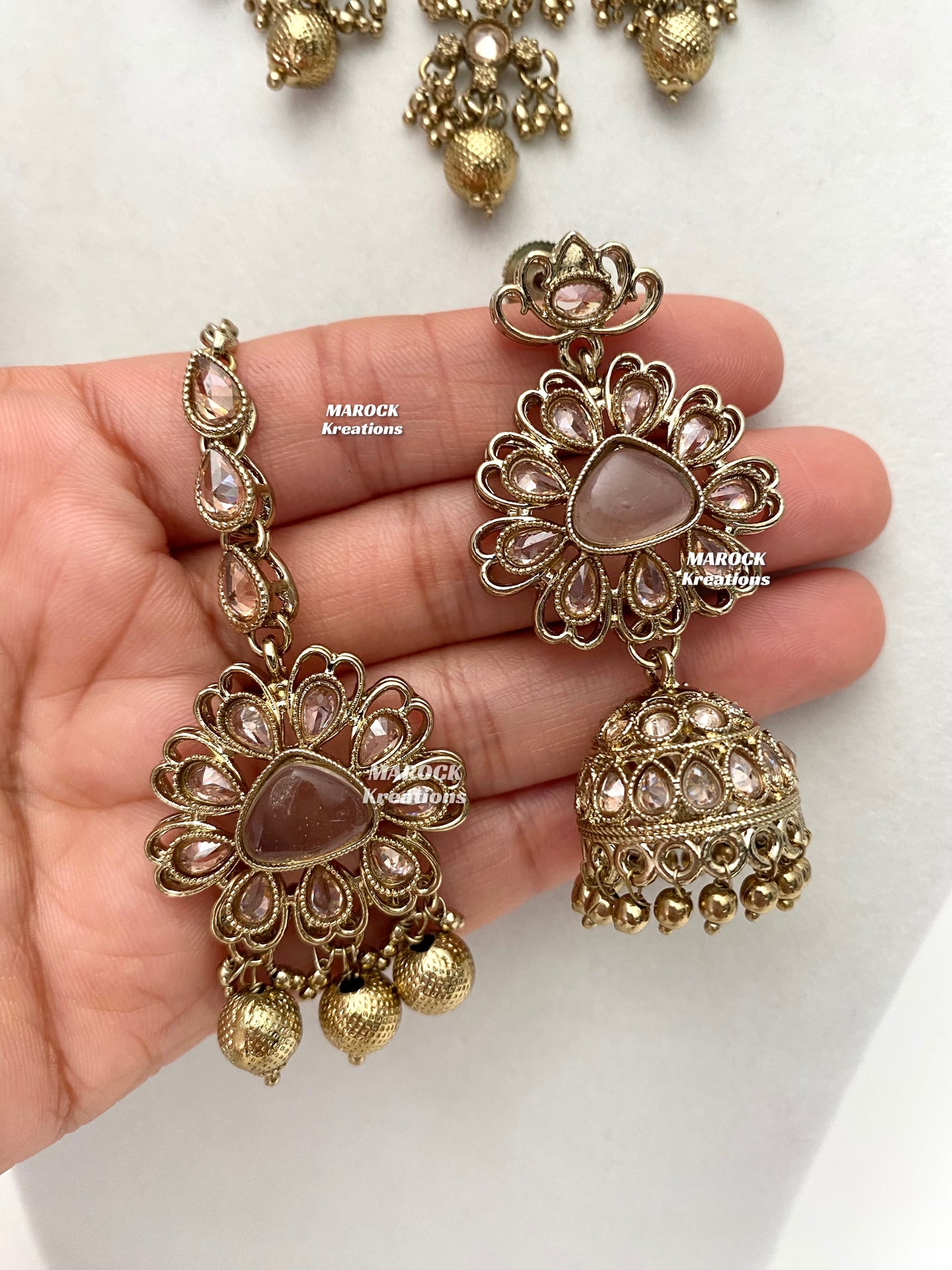 Amaira Antique Gold Polki choker set