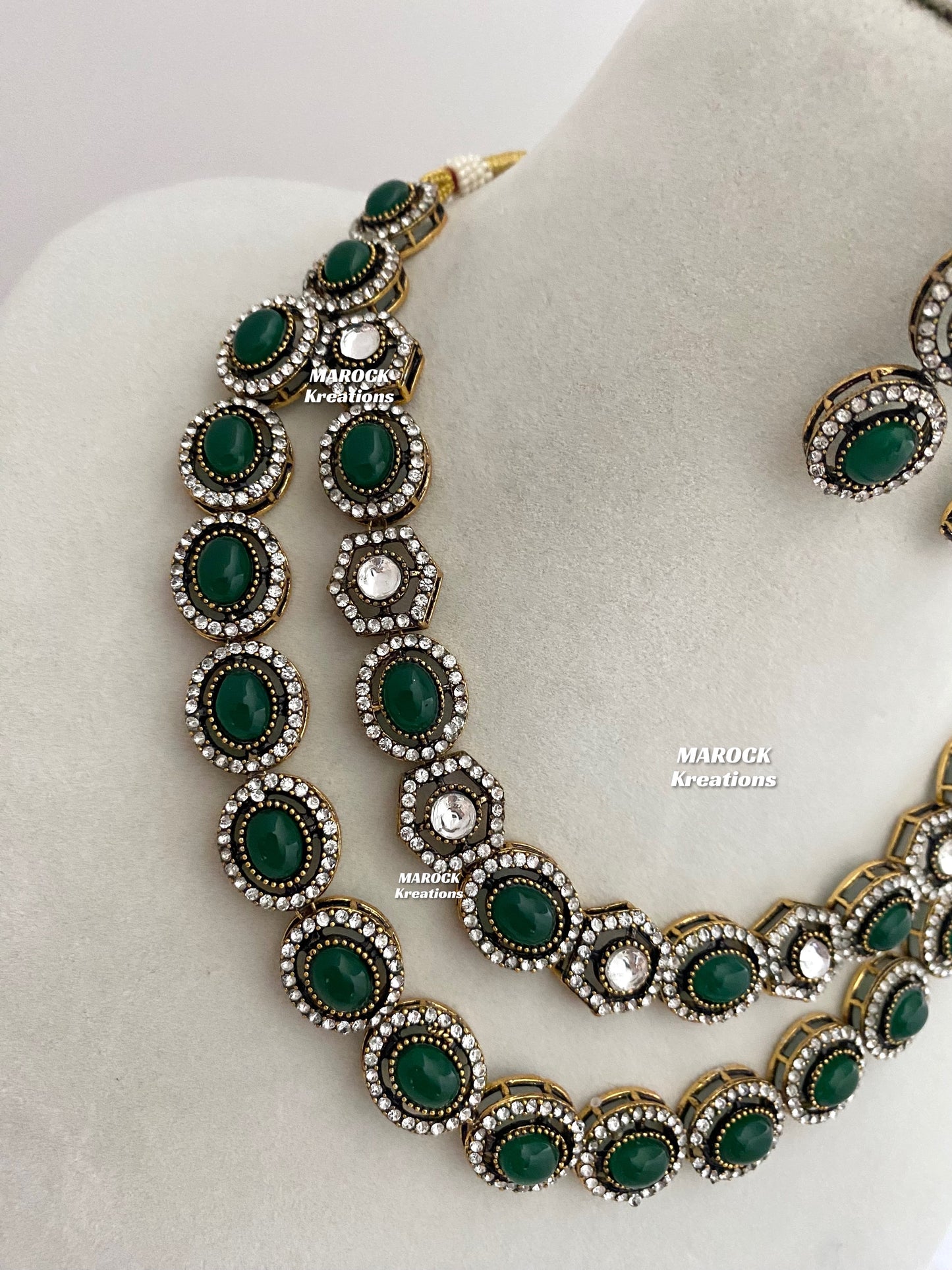 Sheenam Victorian Kundan Double layer Necklace set